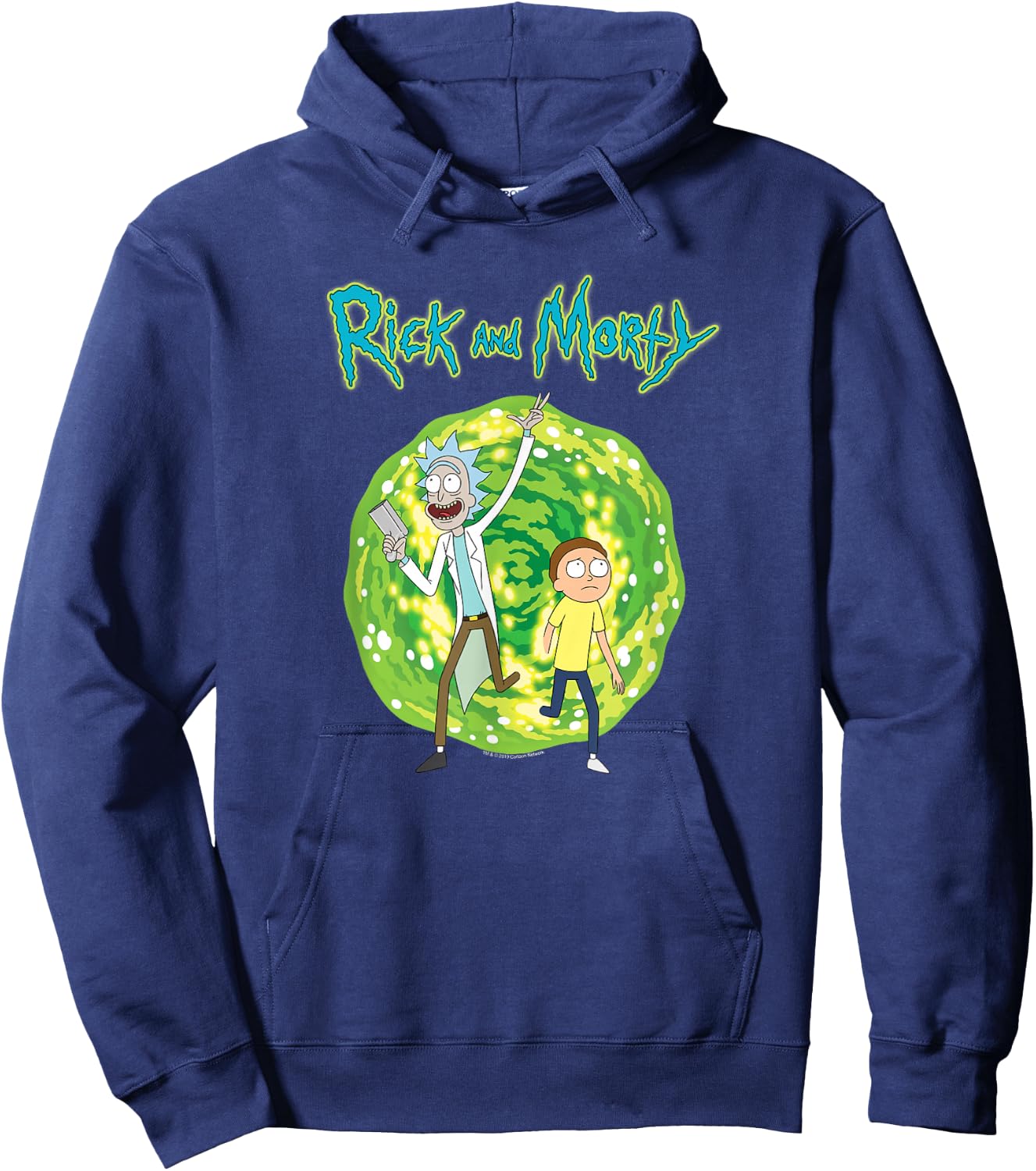 Rick and Morty Dimension Portal,Short Sleeve Hoodie - Hoodie | Navy