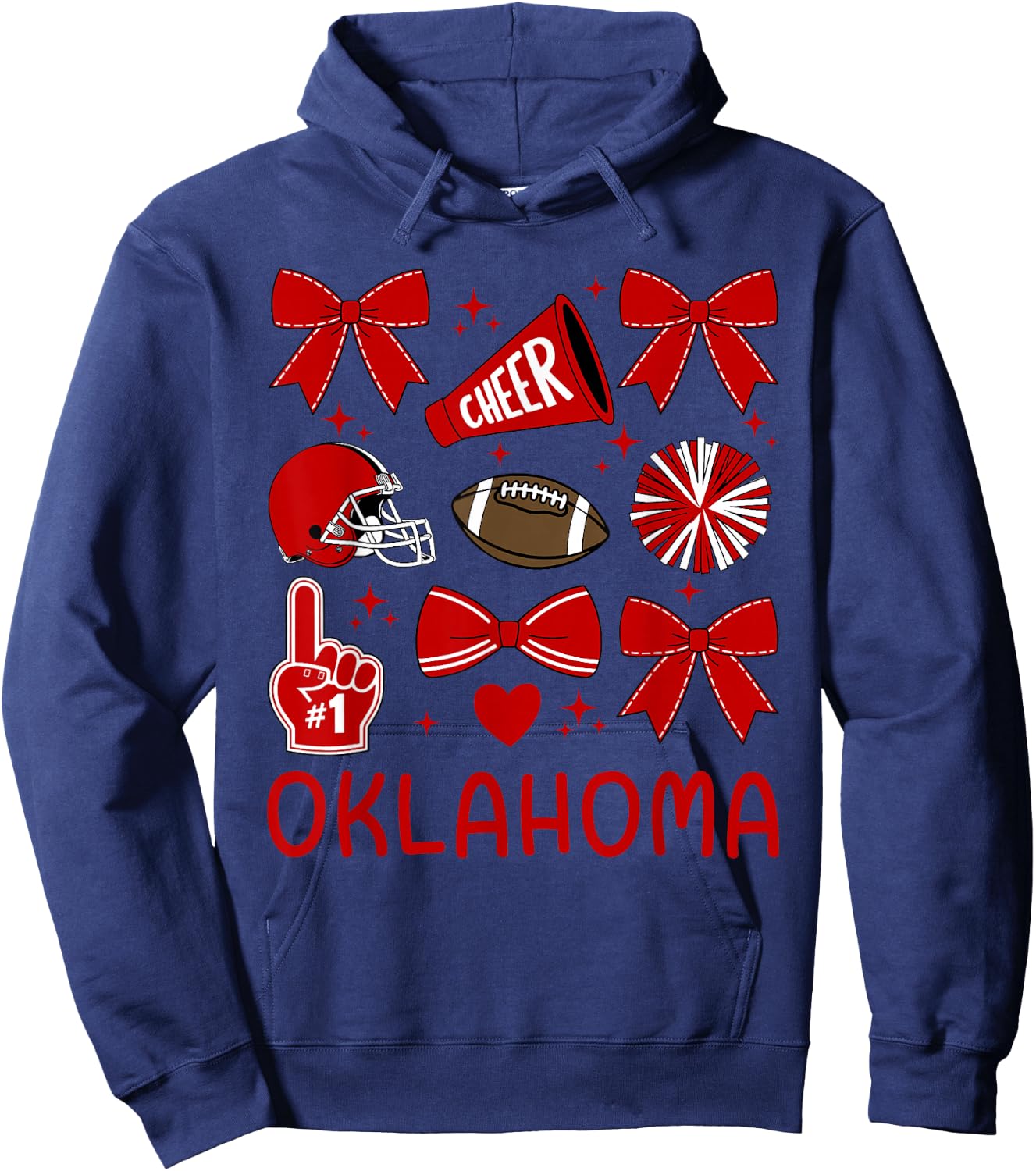 Oklahoma Women Girls Toddler Sister Bow For Oklahoma Lover Hoodie - Hoodie | Navy