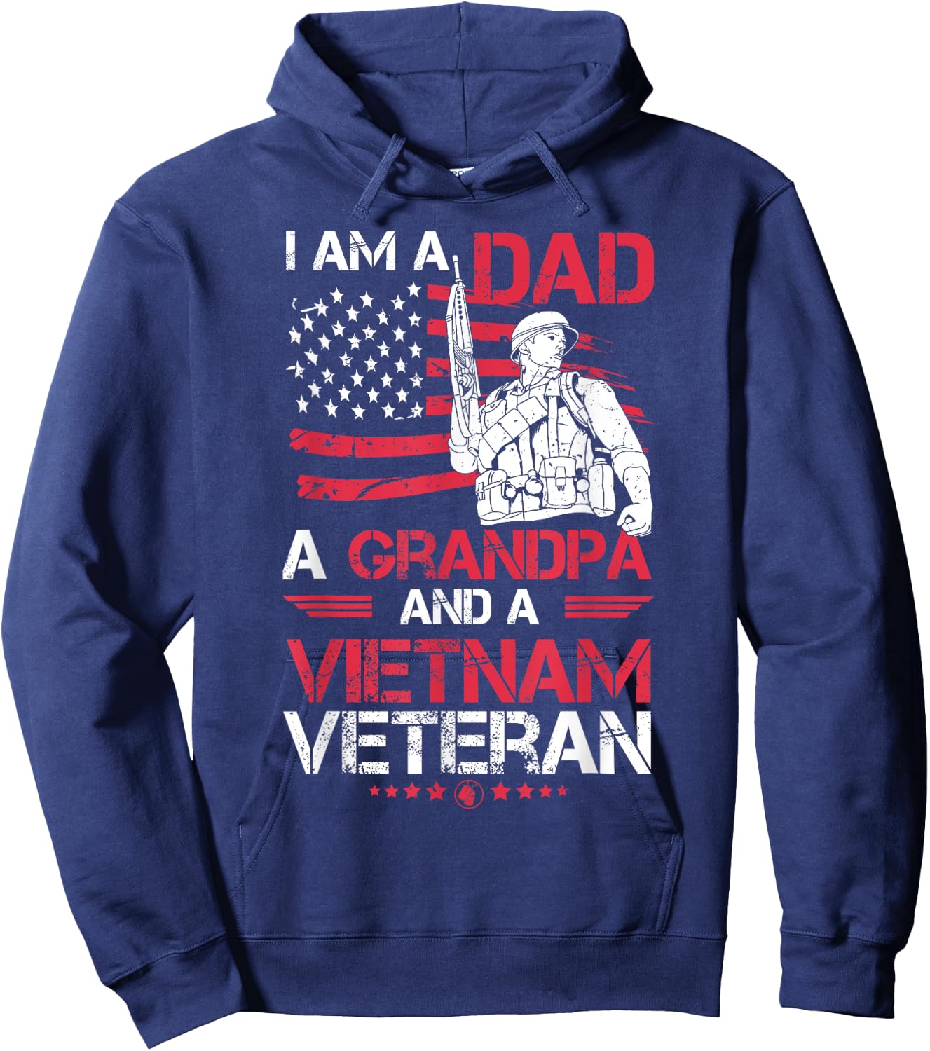 I Am A Dad A Grandpa And A Vietnam Veteran Cool Quote Hoodie - Hoodie | Navy