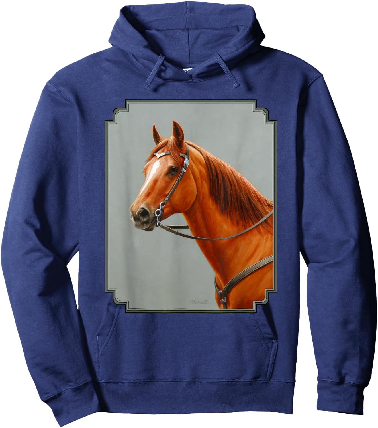 Beautiful Red Dun Chestnut Sorrel Western Quarter Horse Hoodie - Hoodie | Navy