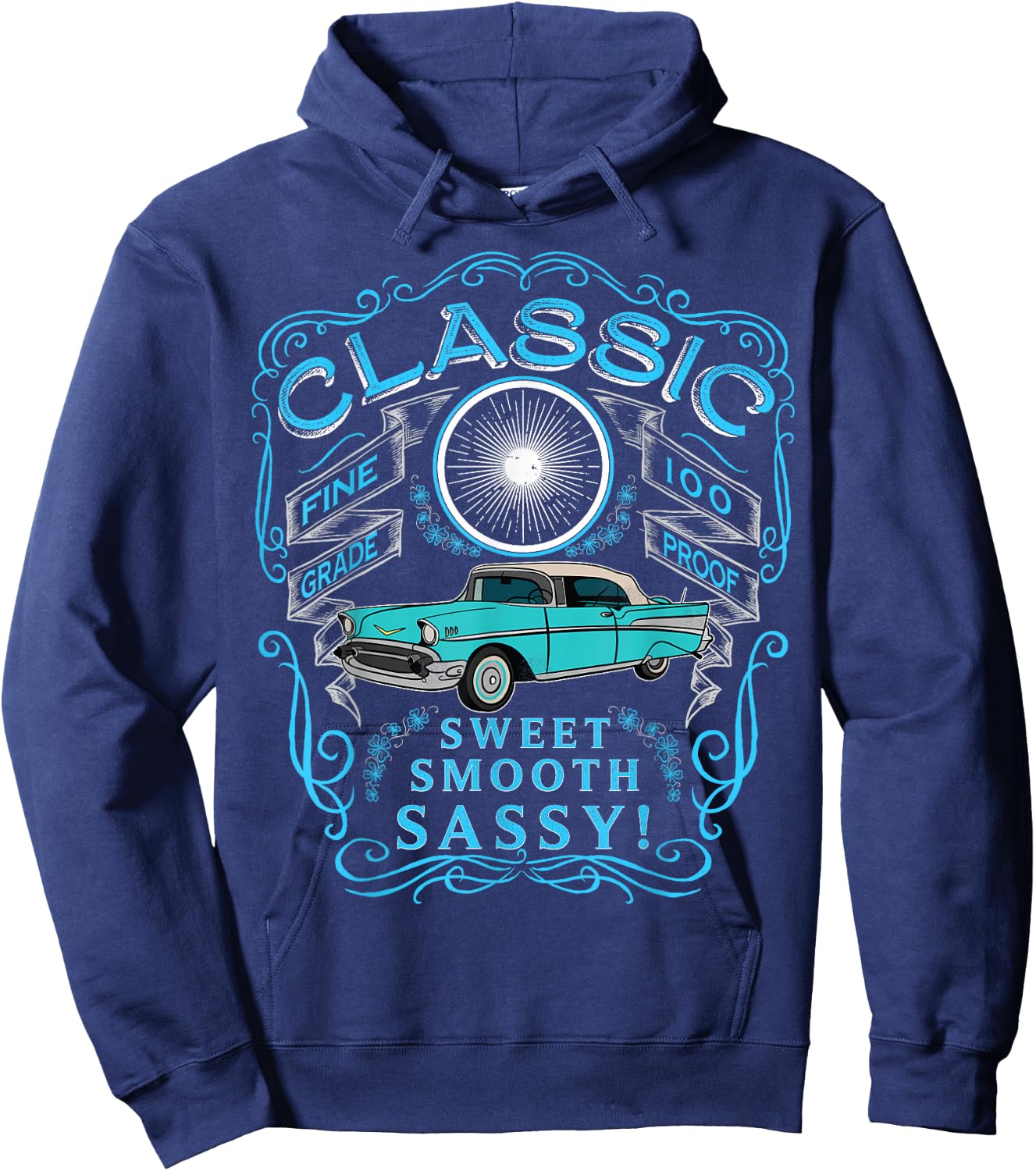 Classic Car Shirts , Women's Shirt with Car Gift Hoodie - Hoodie | Navy