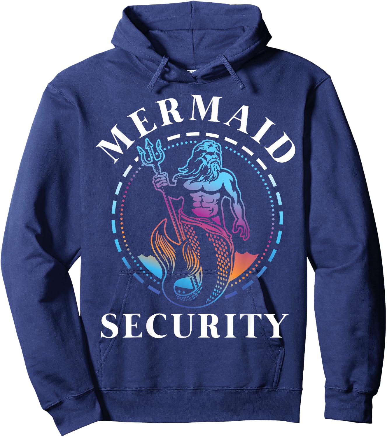 Mermaid Security Dad Brother Grandpa of Swimmer Gift Hoodie - Hoodie | Navy