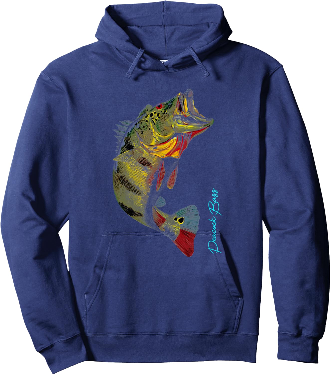 Fishing Shirts | PEACOCK BASS Fishing Art Gift Shirt For Dad Hoodie - Hoodie | Navy