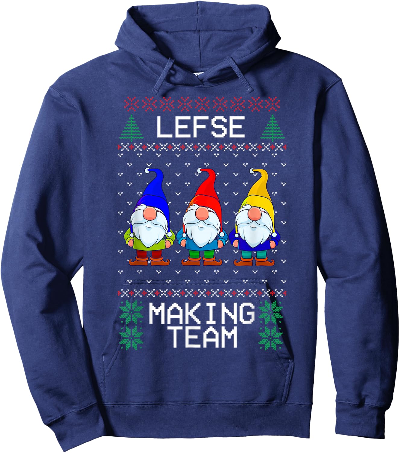 Lefse Making Team, Nordic Christmas Tomte Gnome Xmas Women Hoodie - Hoodie | Navy