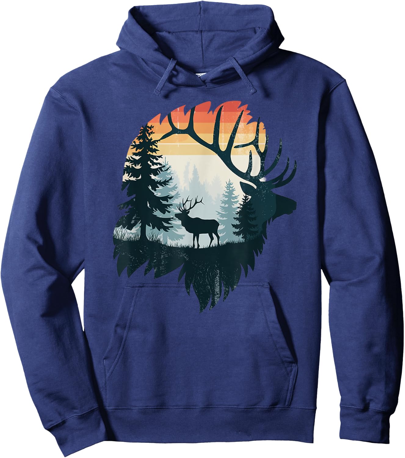 Elk Hunting Hiking Outdoor Camping Forest Men Women Elk Hoodie - Hoodie | Navy