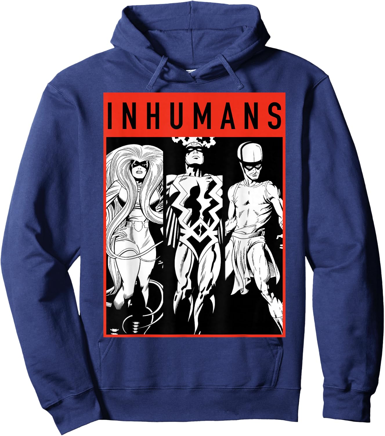 Marvel The Inhumans Black Bolt Karnak Medusa Graphic Hoodie - Hoodie | Navy