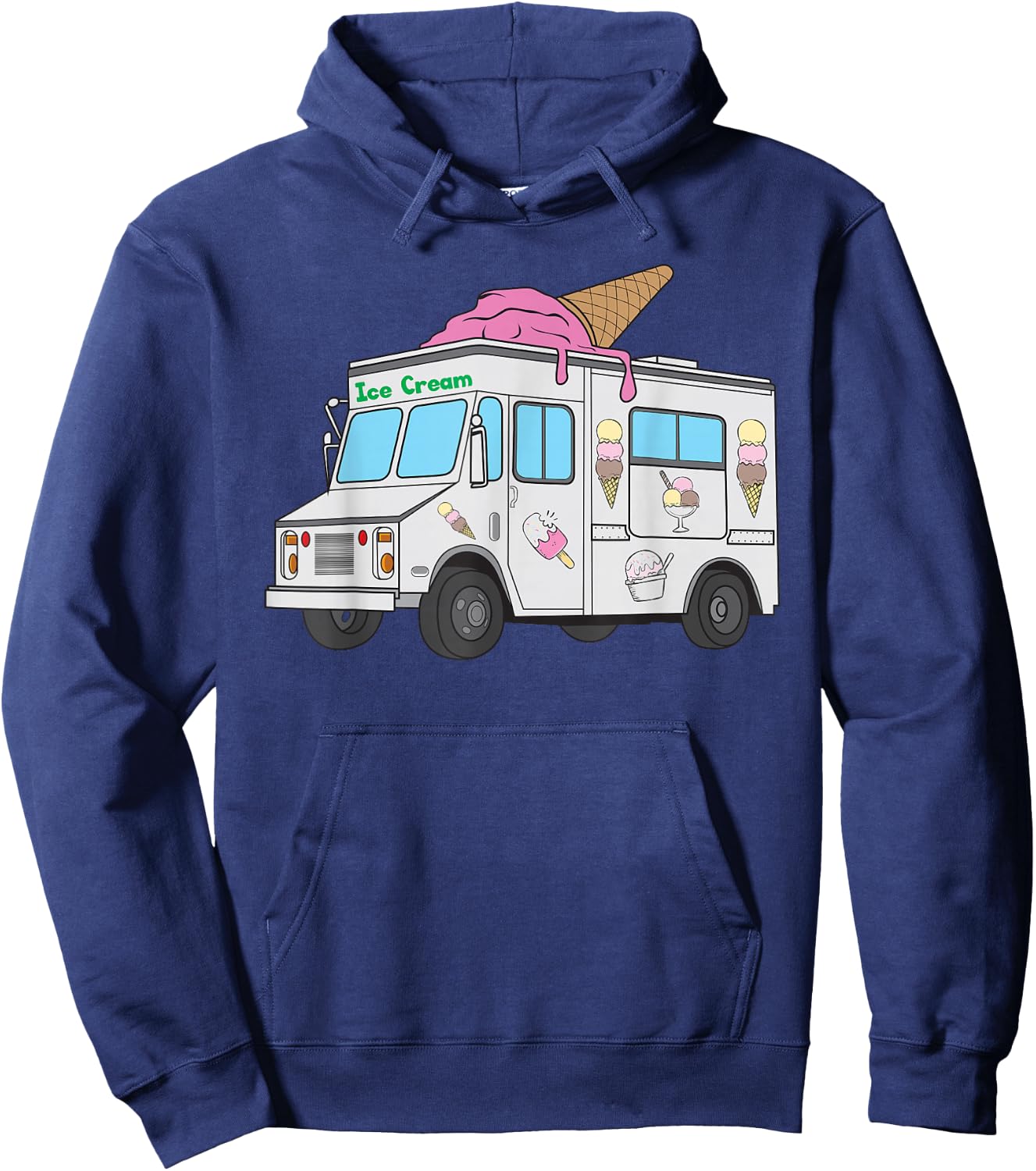 Funny Nostalgic Ice Cream Truck Summer Adventure Lover Hoodie - Hoodie | Navy