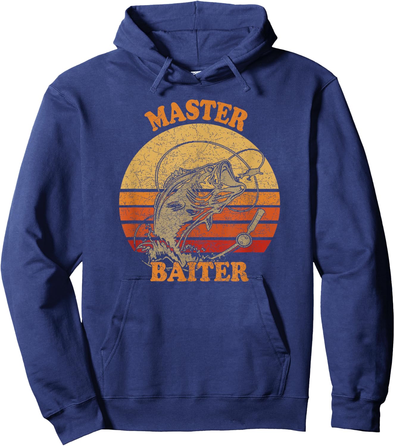 Master Baiter, Vintage Bass Fishing, Funny Camping Hoodie - Hoodie | Navy