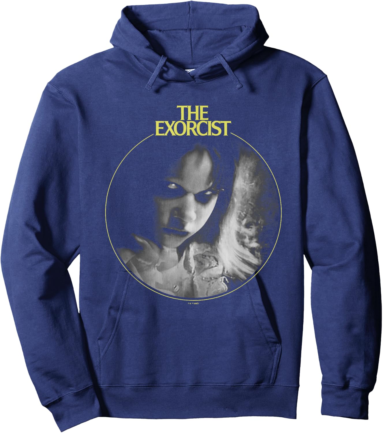 The Exorcist Regan MacNeil Possessed Big Face Portrait Hoodie - Hoodie | Navy