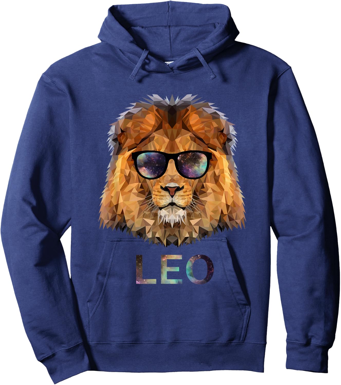 Leo Zodiac Lion With Cool Sunglasses Birthday Hoodie - Hoodie | Navy