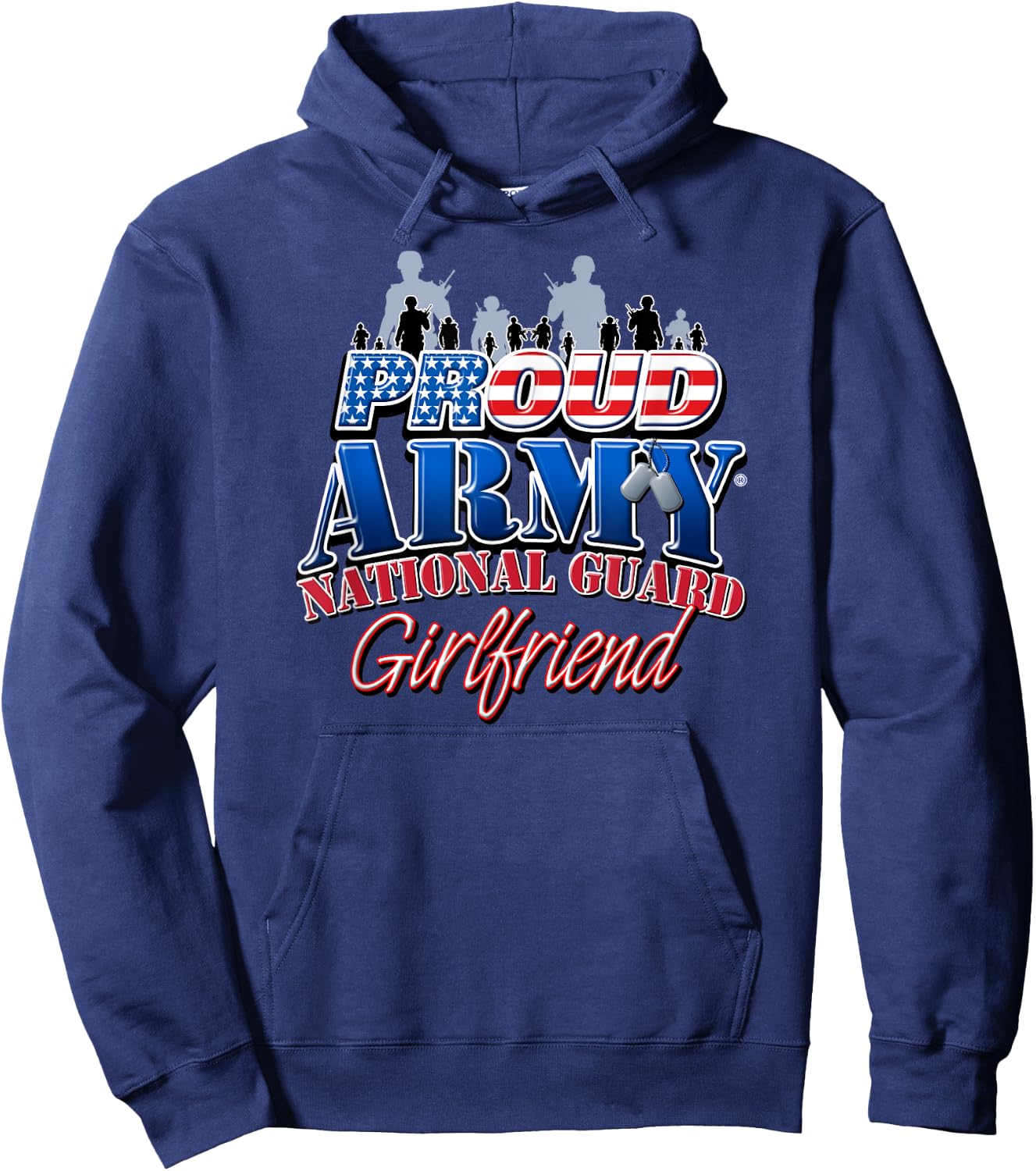 Proud Army National Guard Girlfriend US Dog Tag Shirt Women Hoodie - Hoodie | Navy