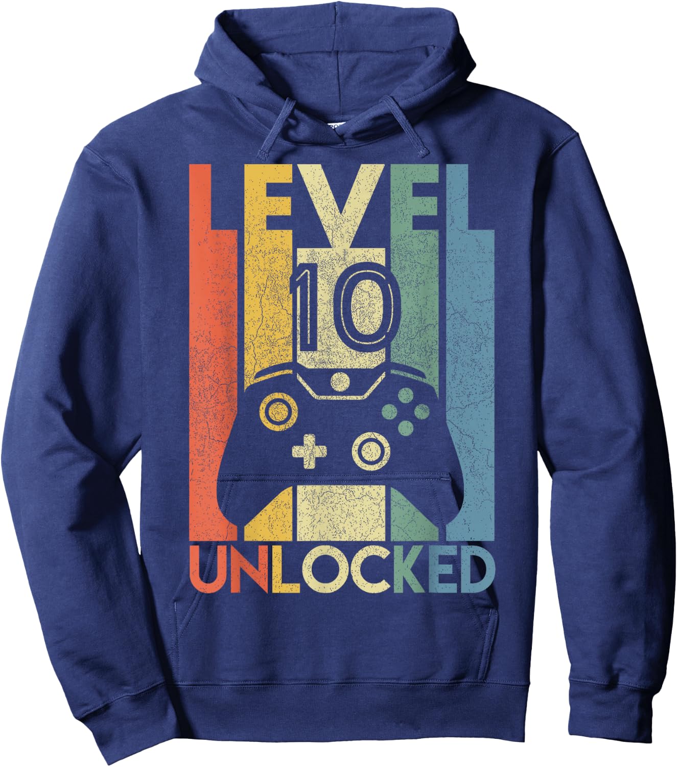 Level 10 Unlocked Shirt Funny Video Gamer 10th Birthday Gift Hoodie - Hoodie | Navy