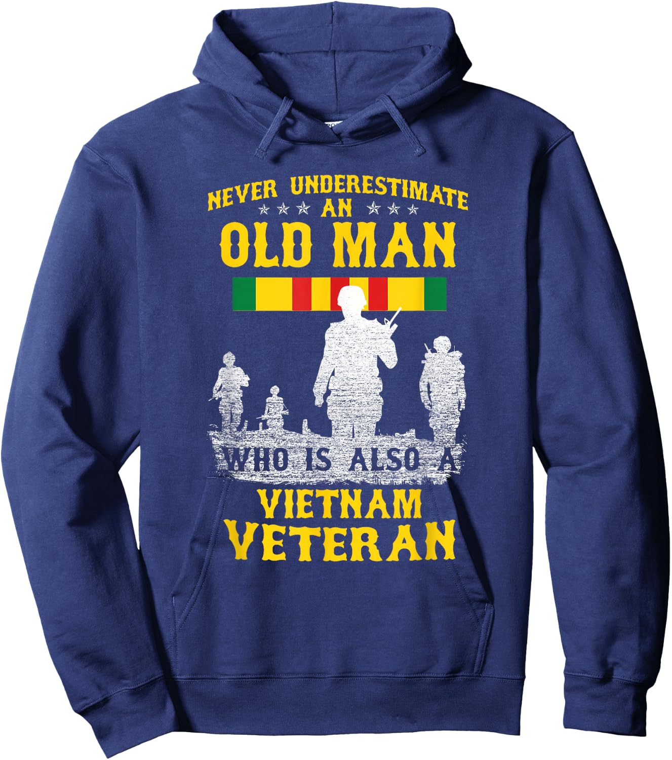 Never Underestimate an Old Man Vietnam Veteran - Gift Hoodie - Hoodie | Navy