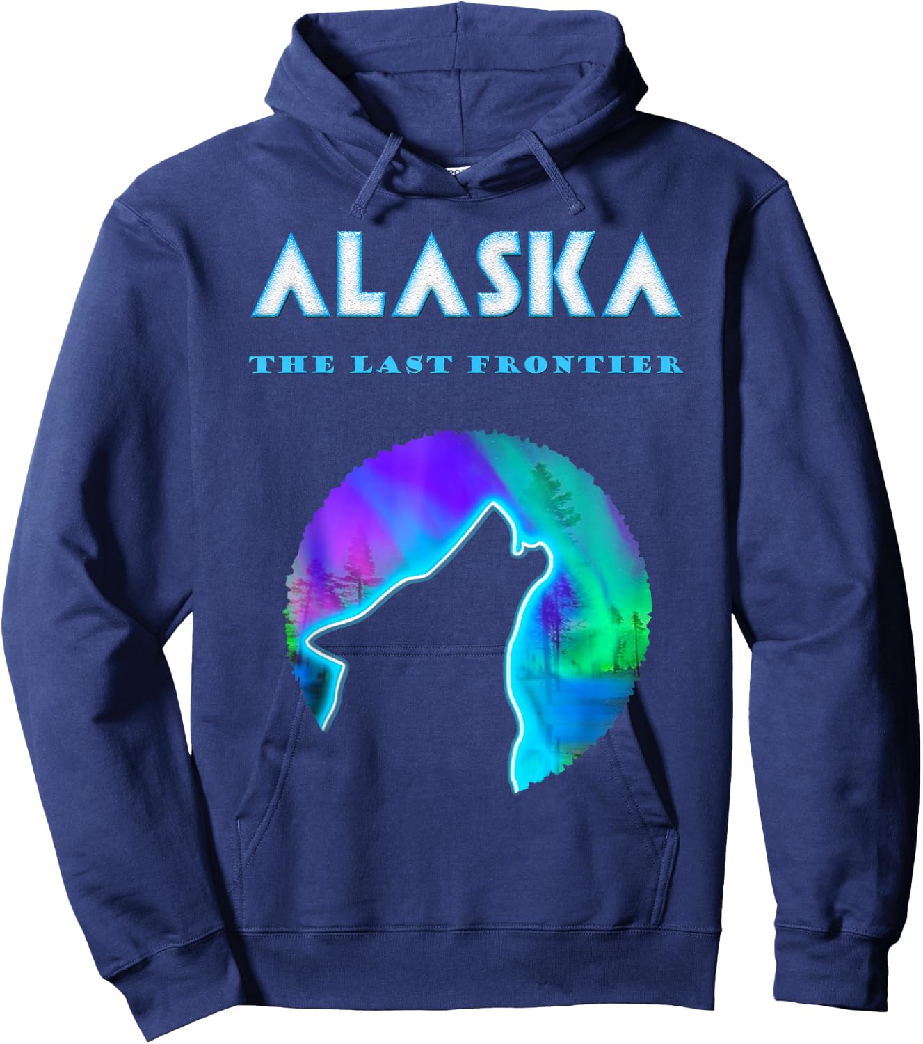Alaska Crawling Wild Wolf Hoodie - Hoodie | Navy