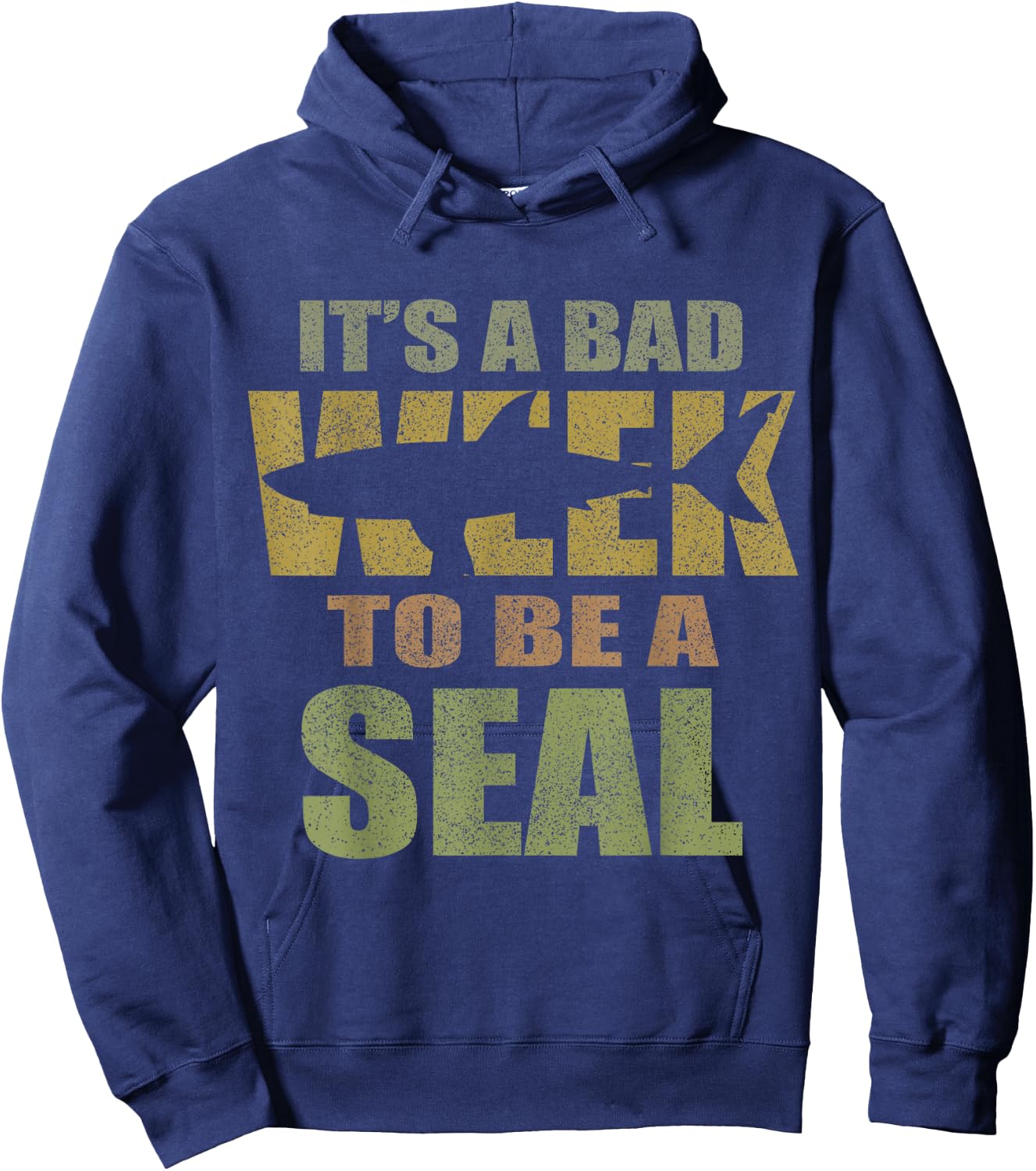 Vintage It's A Bad Week To Be A Seal Shark Lovers Hoodie - Hoodie | Navy