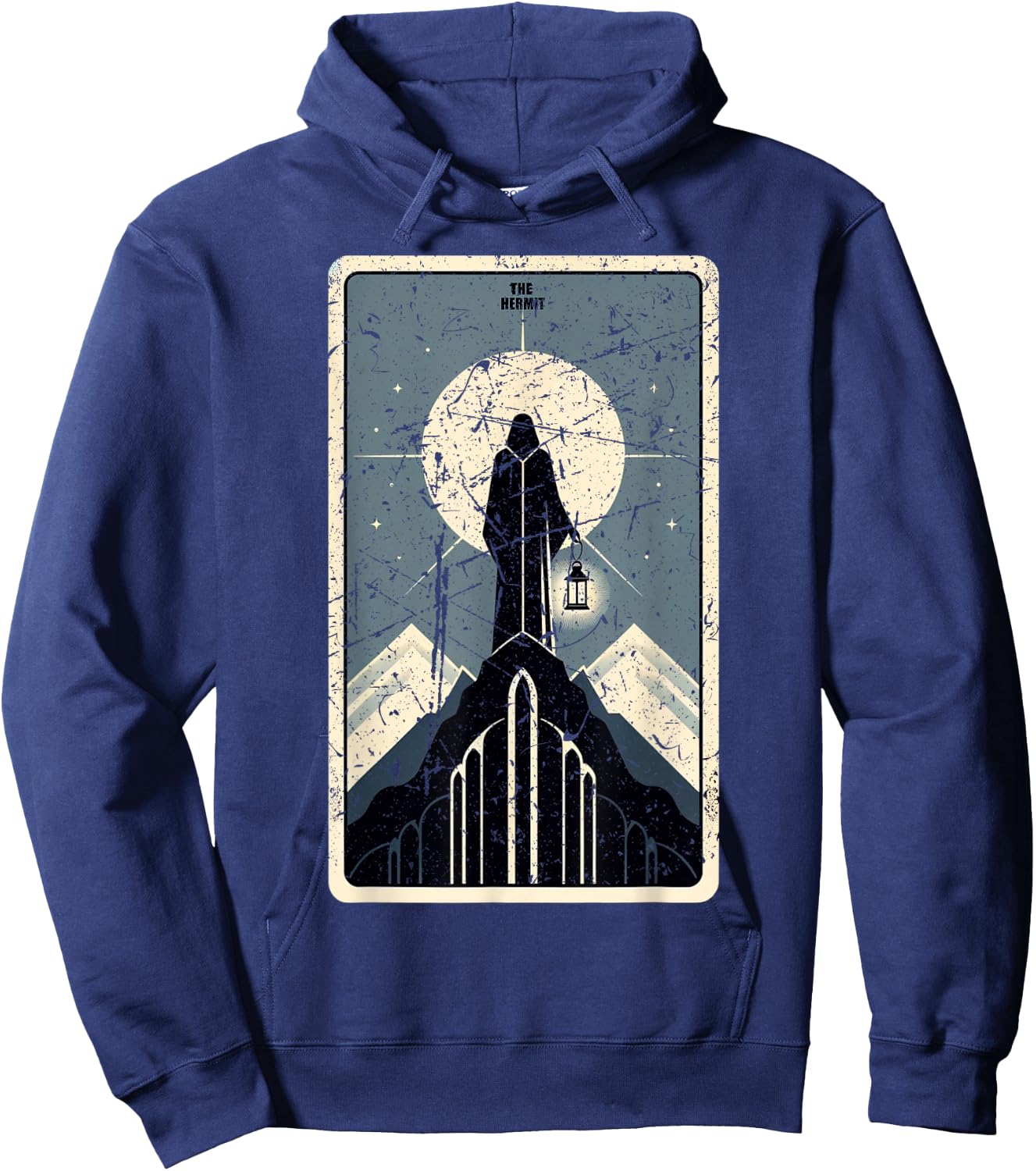 The Hermit Tarot Card Graphic Hoodie - Hoodie | Navy