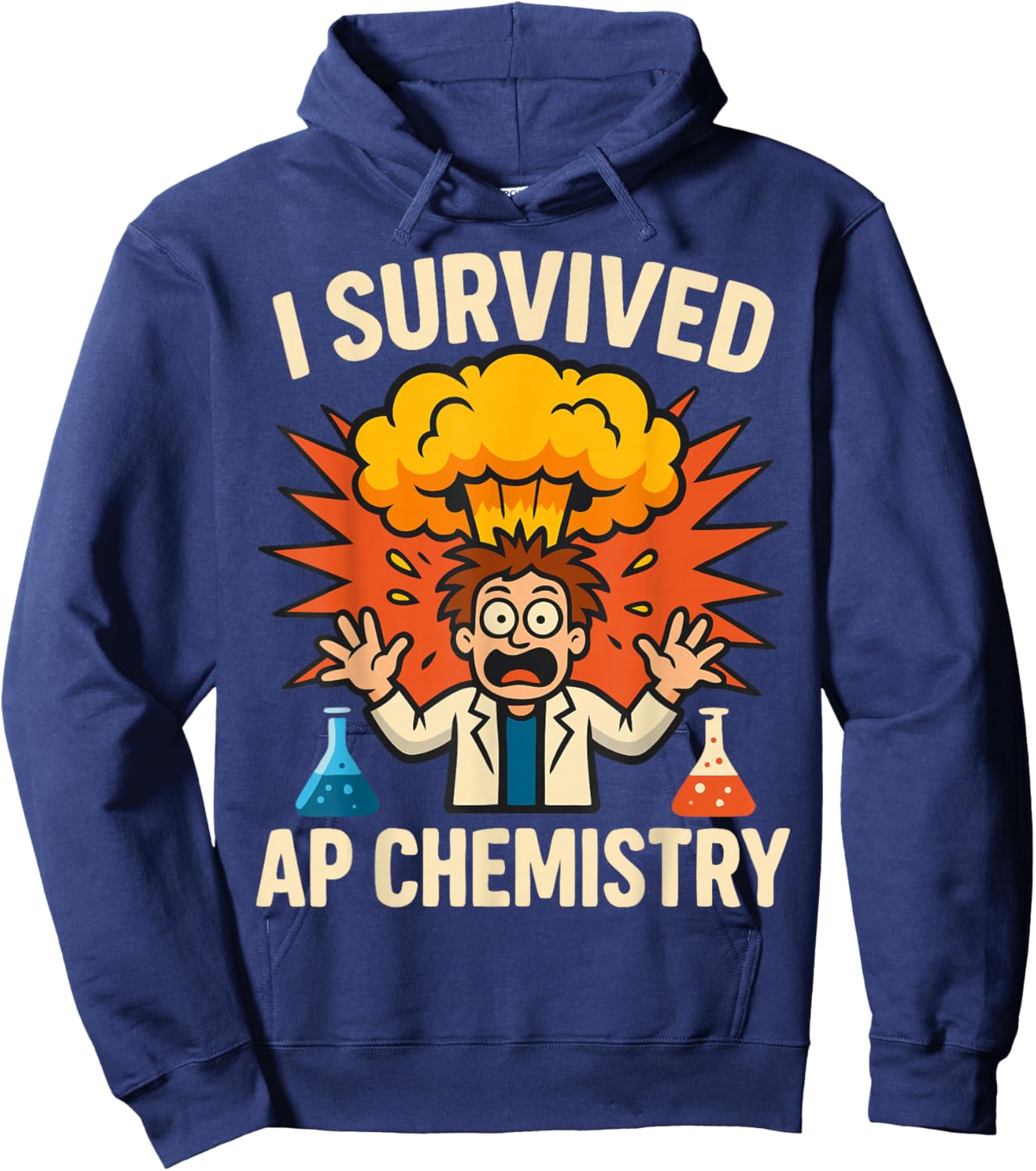 I Survived AP Chemistry Exam Funny Student Hoodie - Hoodie | Navy