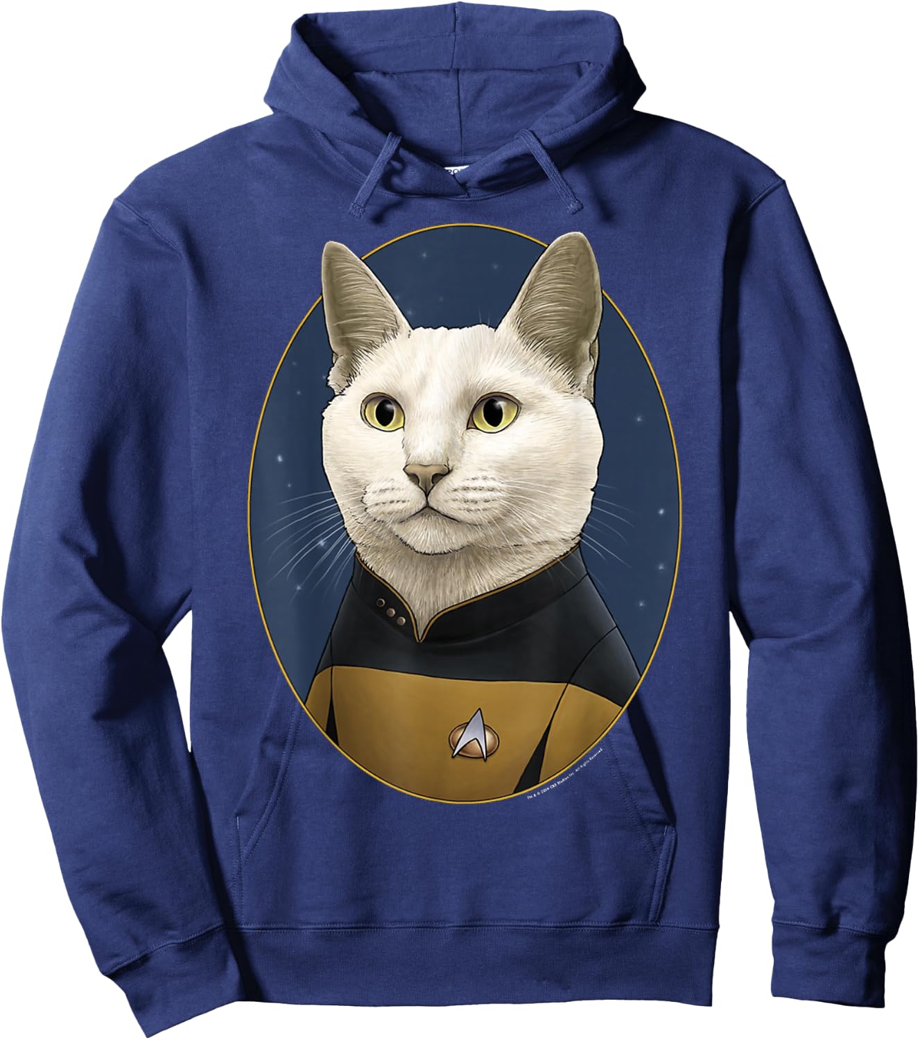 Star Trek: The Next Generation Data Cat Portrait Hoodie - Hoodie | Navy