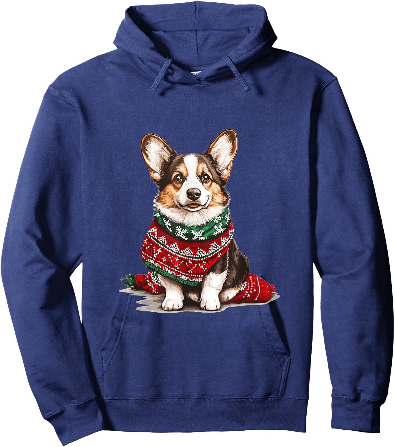 Cute Cardigan Welsh Corgi Dog Christmas Merry X-mas Graphic Men Women Kids Hoodie - Hoodie | Navy