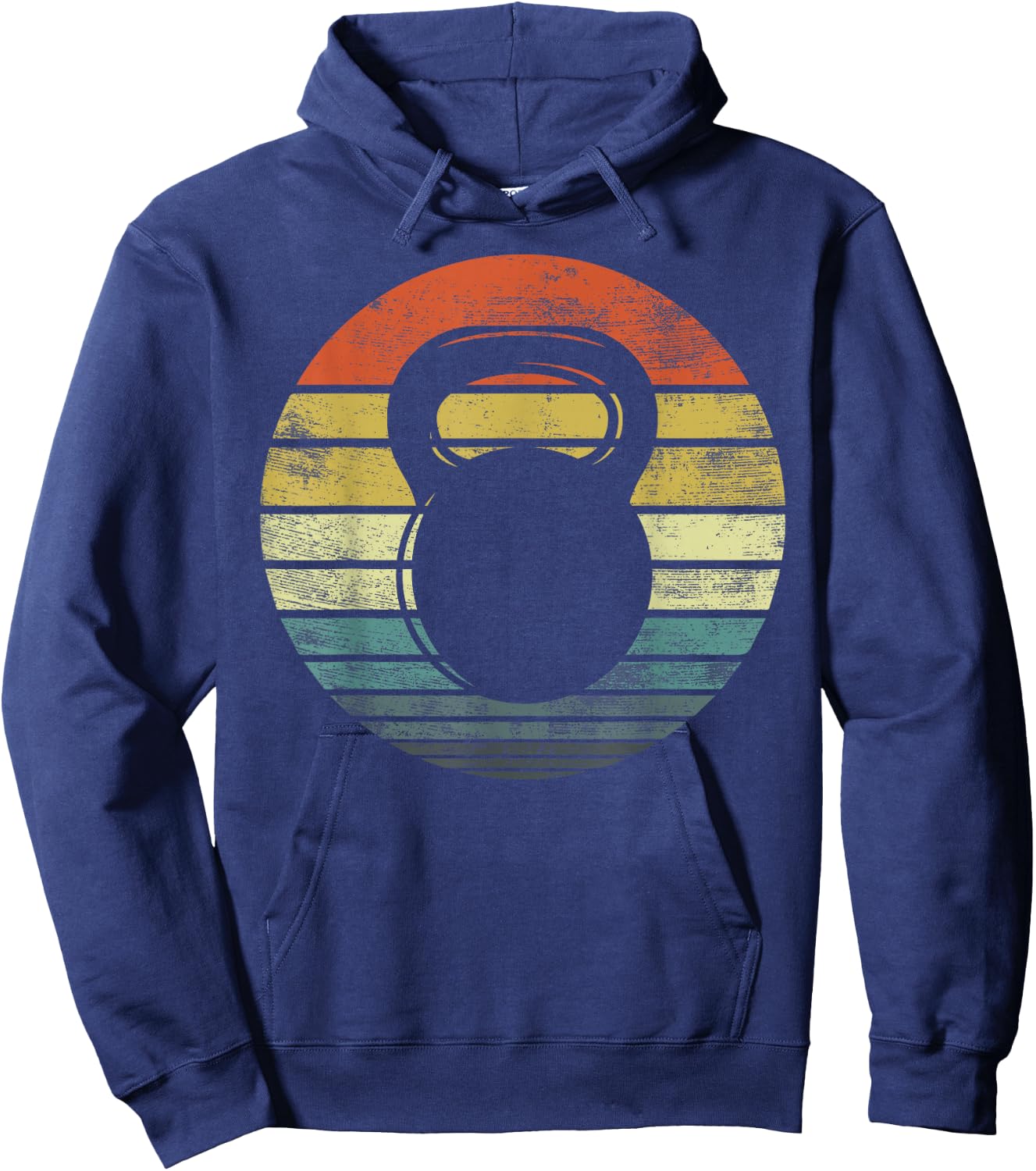 Kettlebell Gifts Funny Workout Retro Vintage Fitness Gym Hoodie - Hoodie | Navy