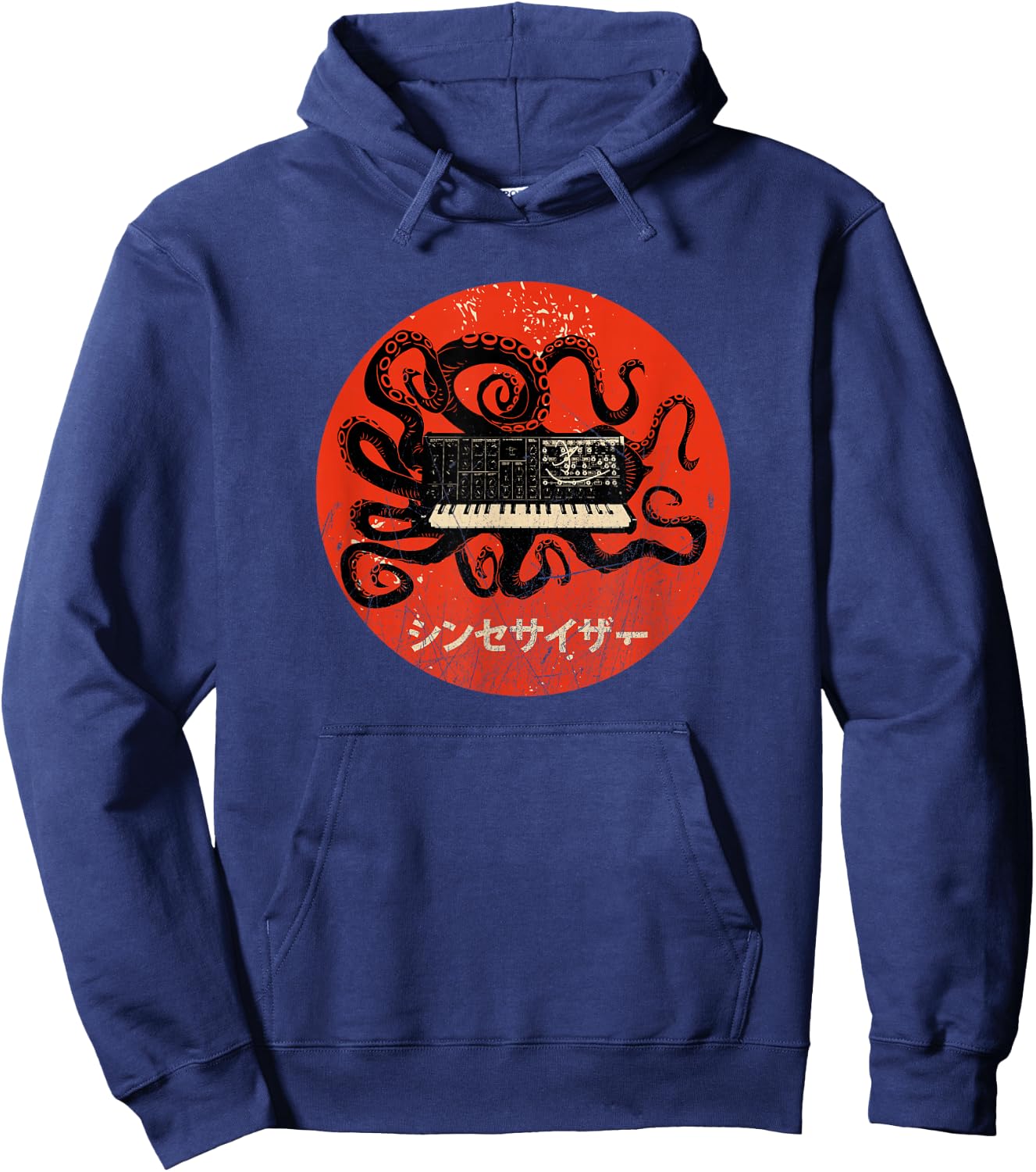 Vintage Kraken Synth Analogue Synthesizer Japanese Retro Gear Hoodie - Hoodie | Navy