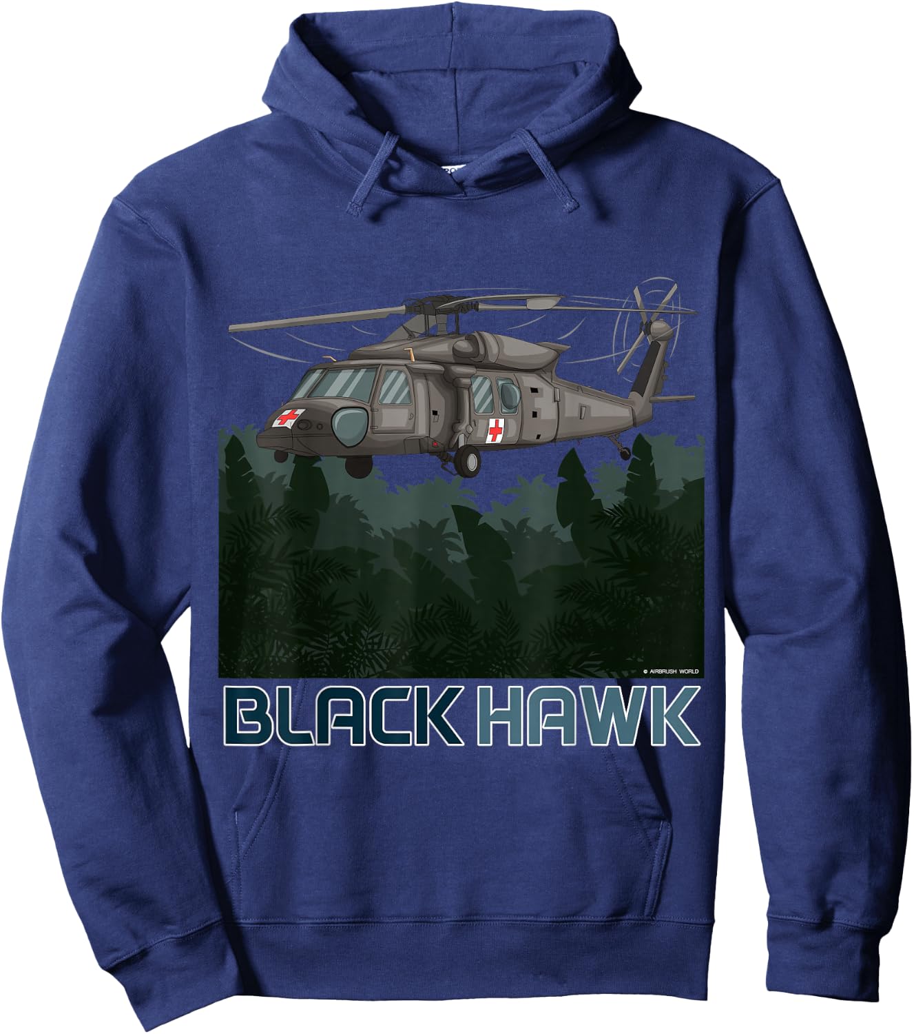 Black Hawk Helicopter Military Armed Forces Novelty Gift Hoodie - Hoodie | Navy