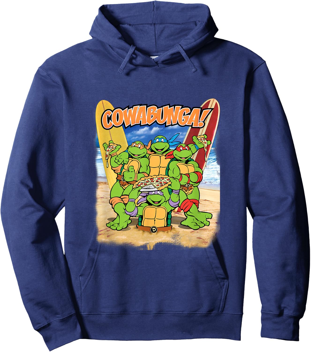 TMNT Cowabunga! Pizza On The Beach Hoodie - Hoodie | Navy