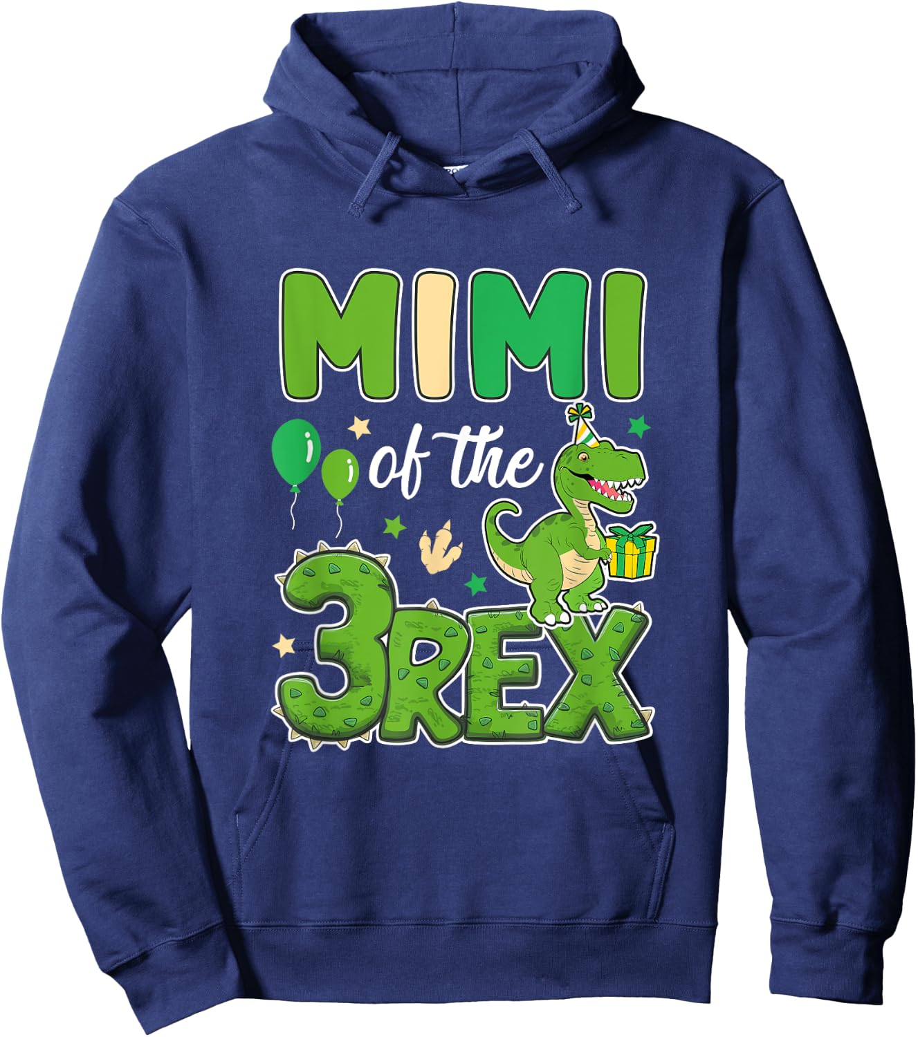 Mimi Of The Three Rex Birthday Dinosaur Family Matching Hoodie - Hoodie | Navy