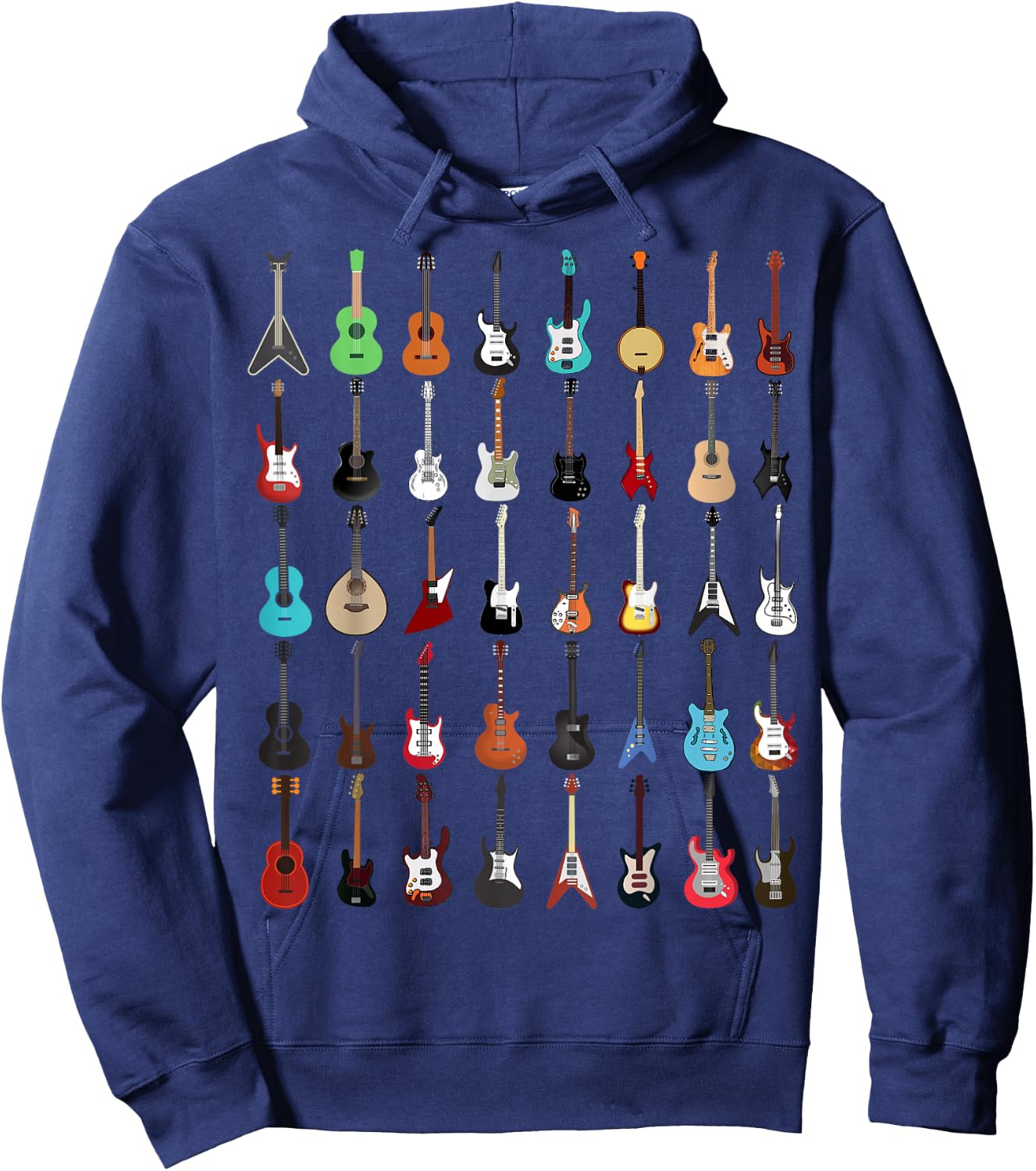 Guitar Musical Instrument T Shirt (Rock N Roll ) Hoodie - Hoodie | Navy