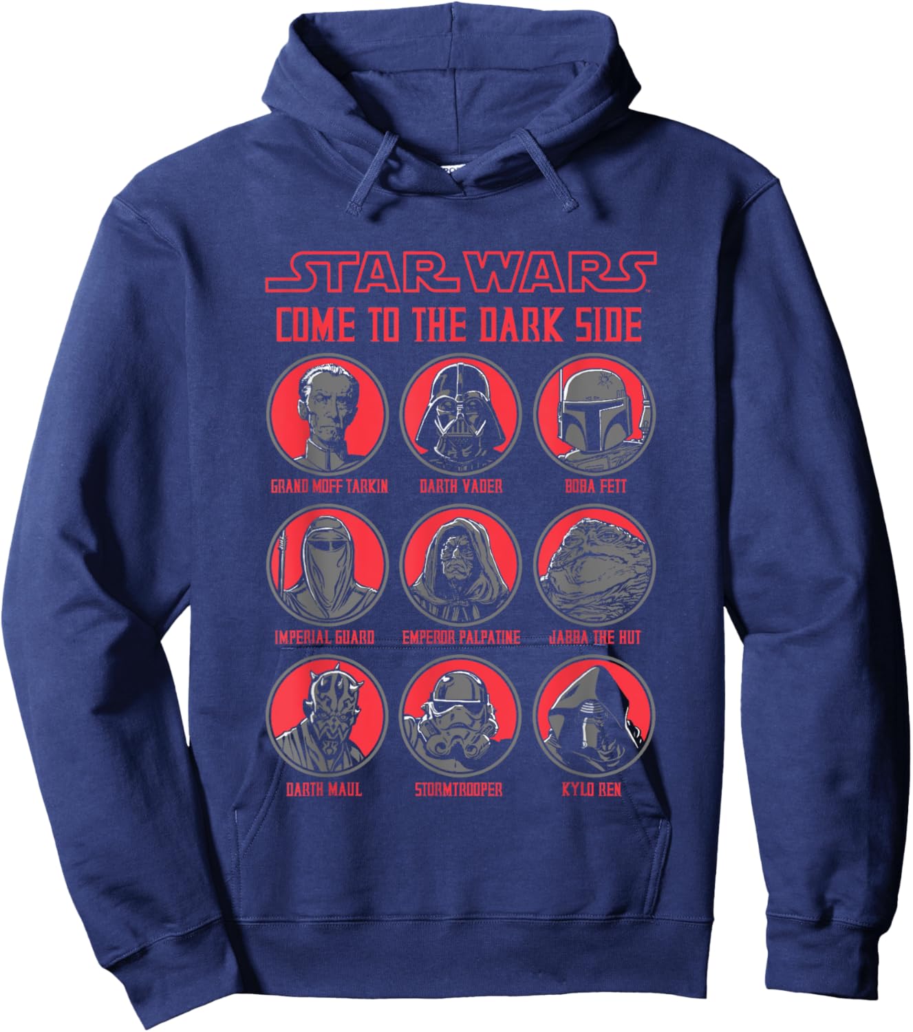 Star Wars Come To The Dark Side Characters Panels Big Logo Hoodie - Hoodie | Navy