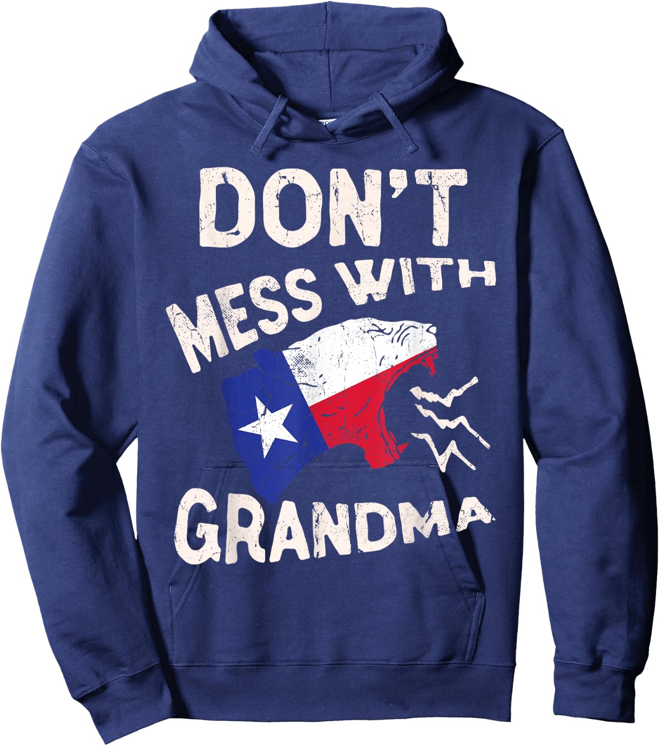 Don't Mess With Grandma Shirt Texas Lone Star Mothers Day Hoodie - Hoodie | Navy