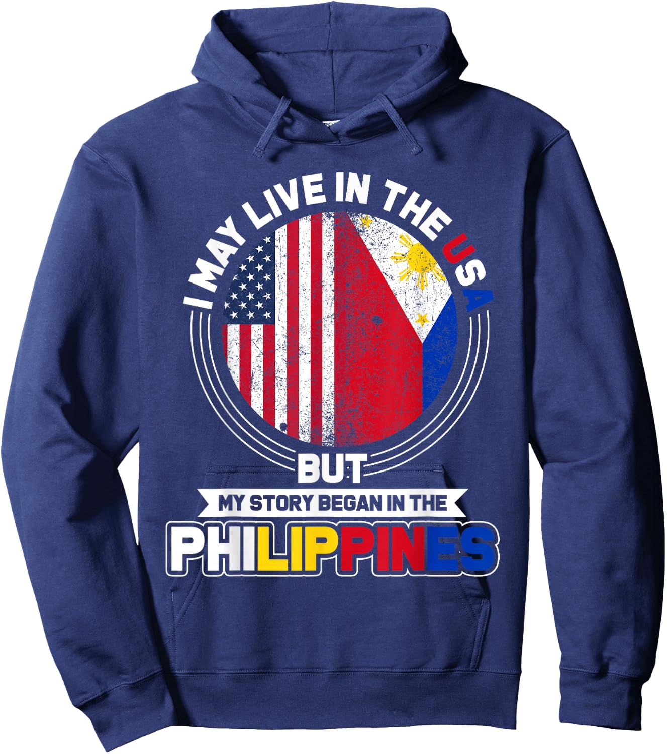 Philippine USA Flag Philippines Hoodie - Hoodie | Navy