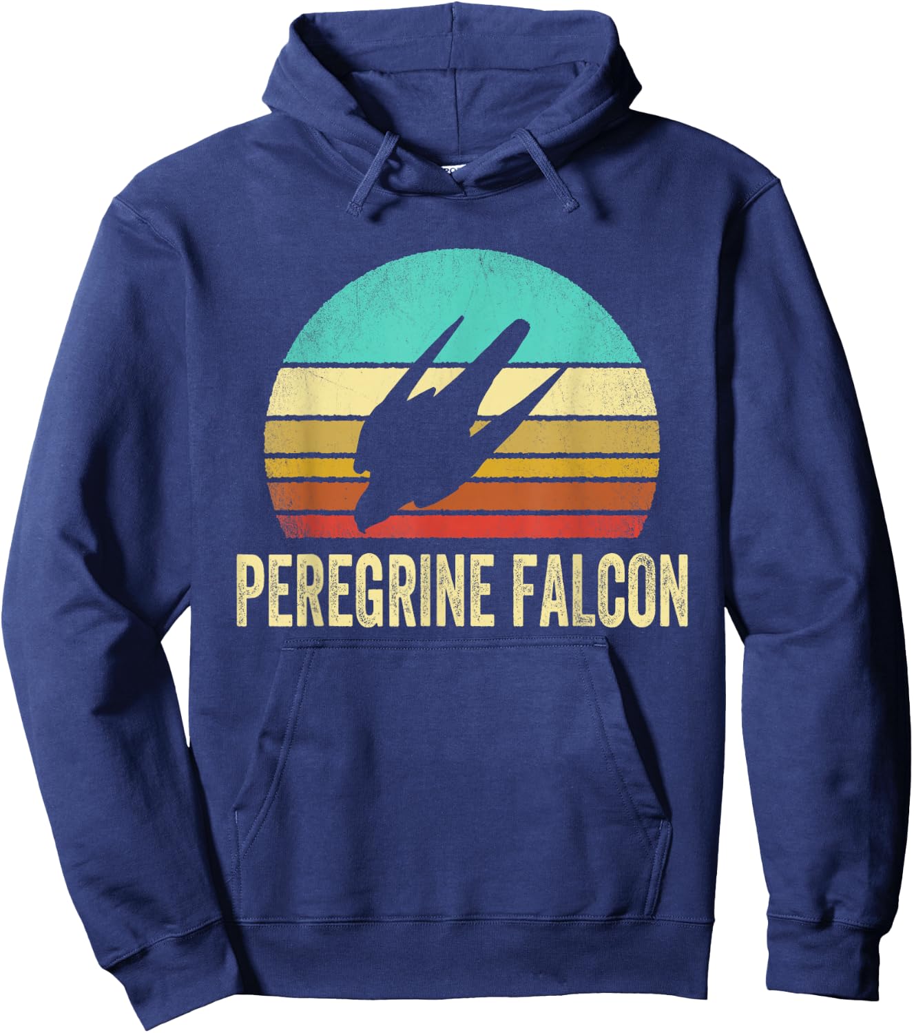 Vintage Peregrine Falcon Shirt Sunset Hoodie - Hoodie | Navy