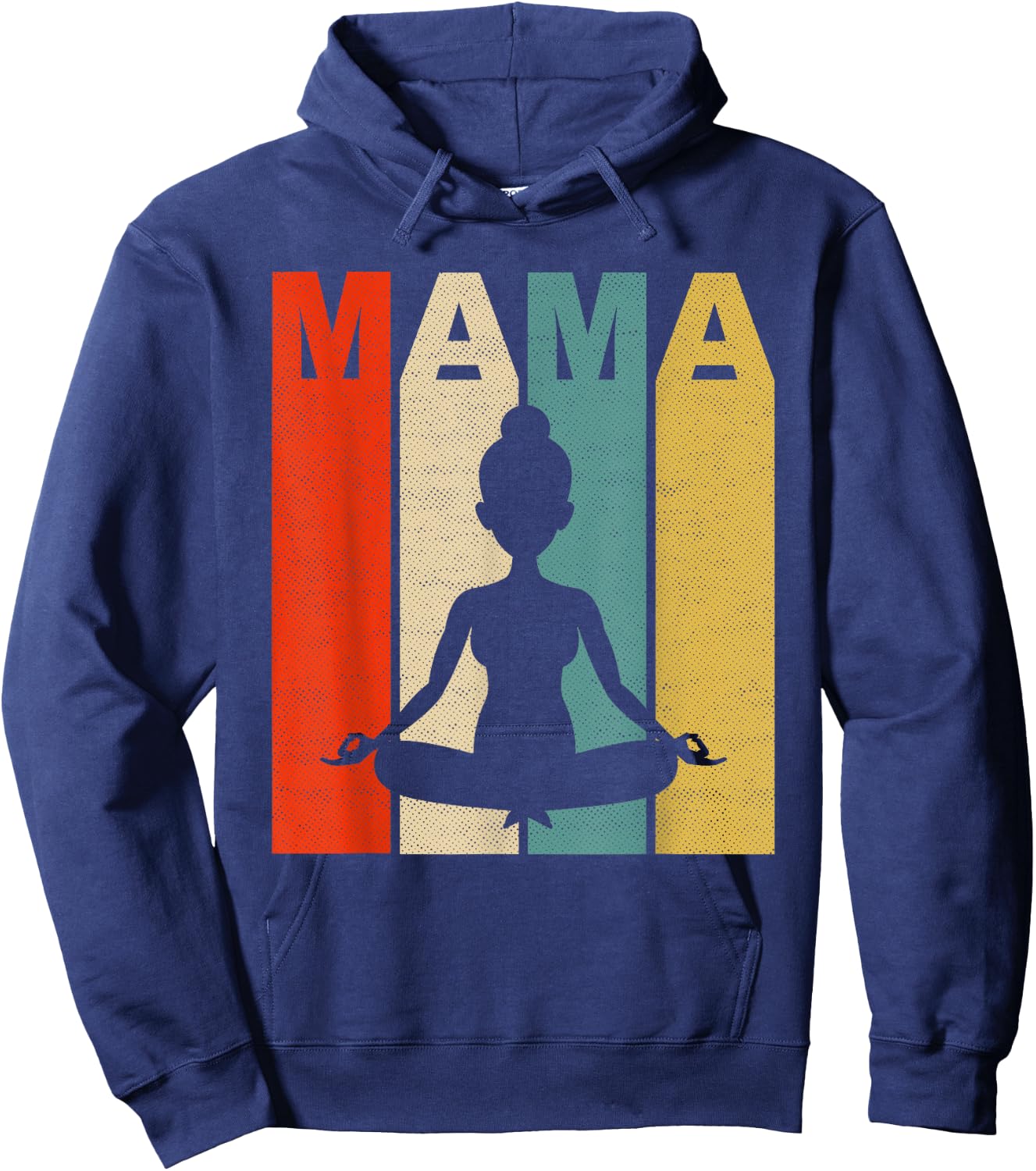 Mom Vintage Gift Yoga Mama Hoodie - Hoodie | Navy