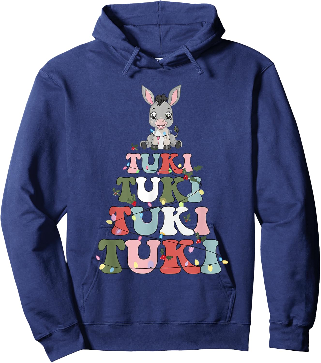 Tuki Donkey Mexican Christmas Tree Donkey Lover Xmas Latino Hoodie - Hoodie | Navy
