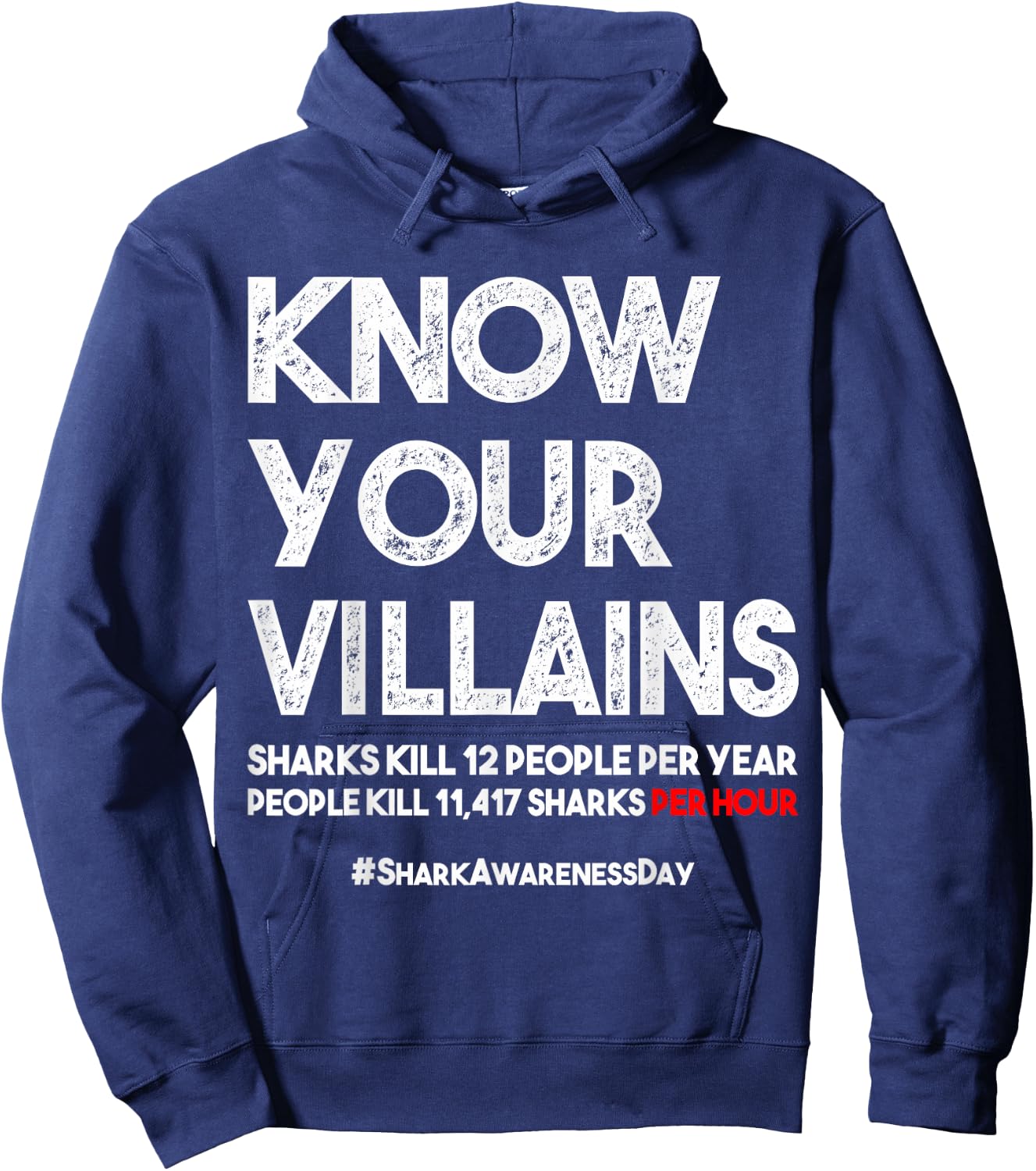 Save Sharks Shirt Shark Awareness Day Gift Environmentalist Hoodie - Hoodie | Navy