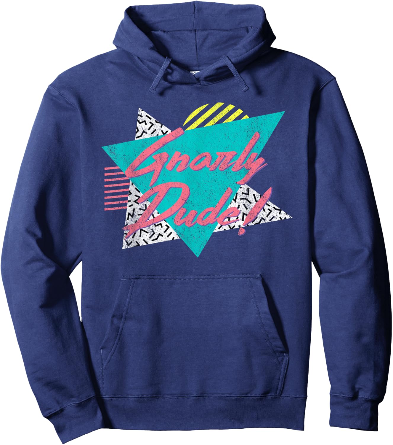 Gnarly Dude | Retro Vintage 80's 90's Surfer Surf Gift Hoodie - Hoodie | Navy
