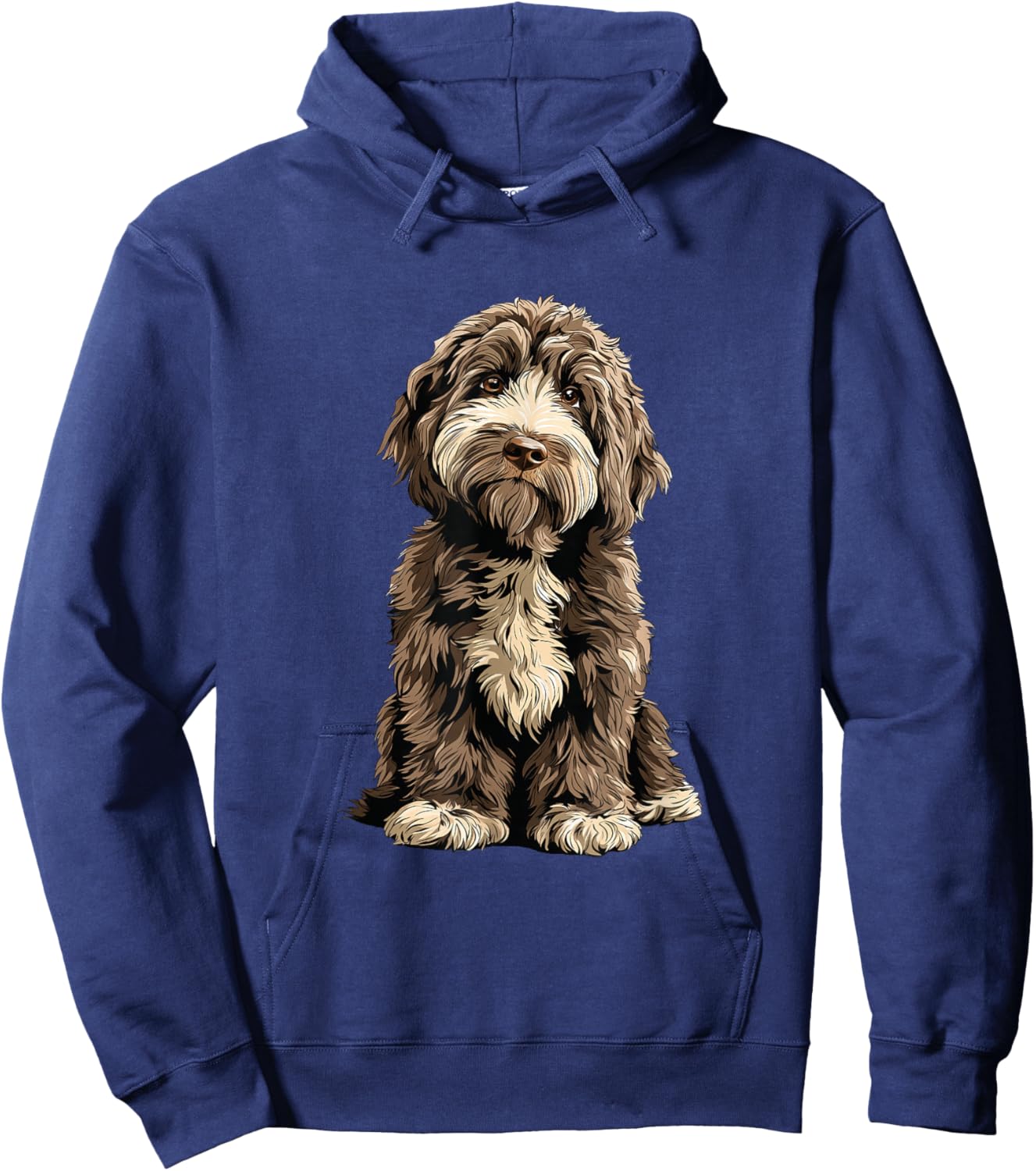 Chocolate Merle Cockapoo Dog Illustration Hoodie - Hoodie | Navy