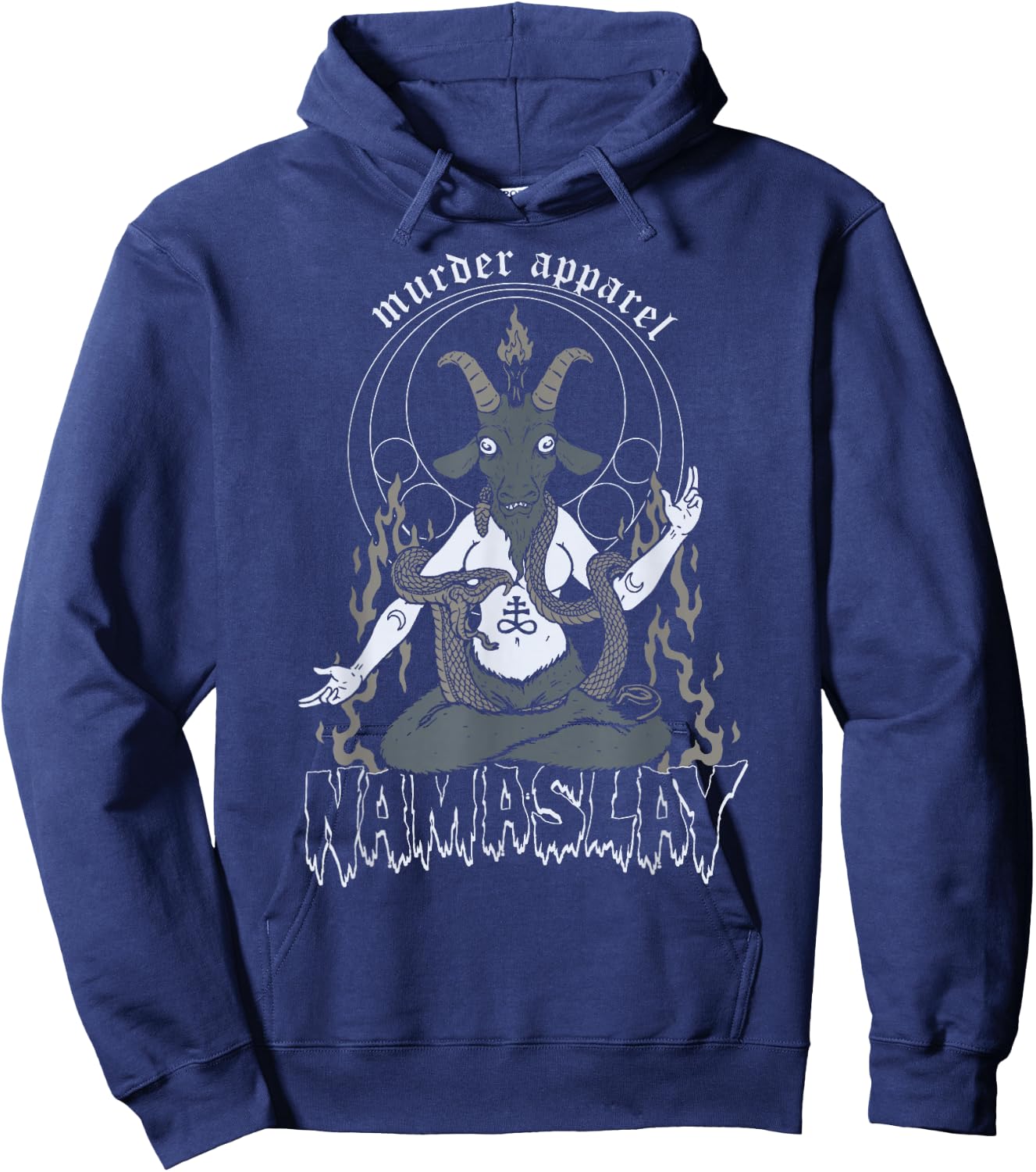 Namaslay Yoga Baphomet Metal Hoodie - Hoodie | Navy