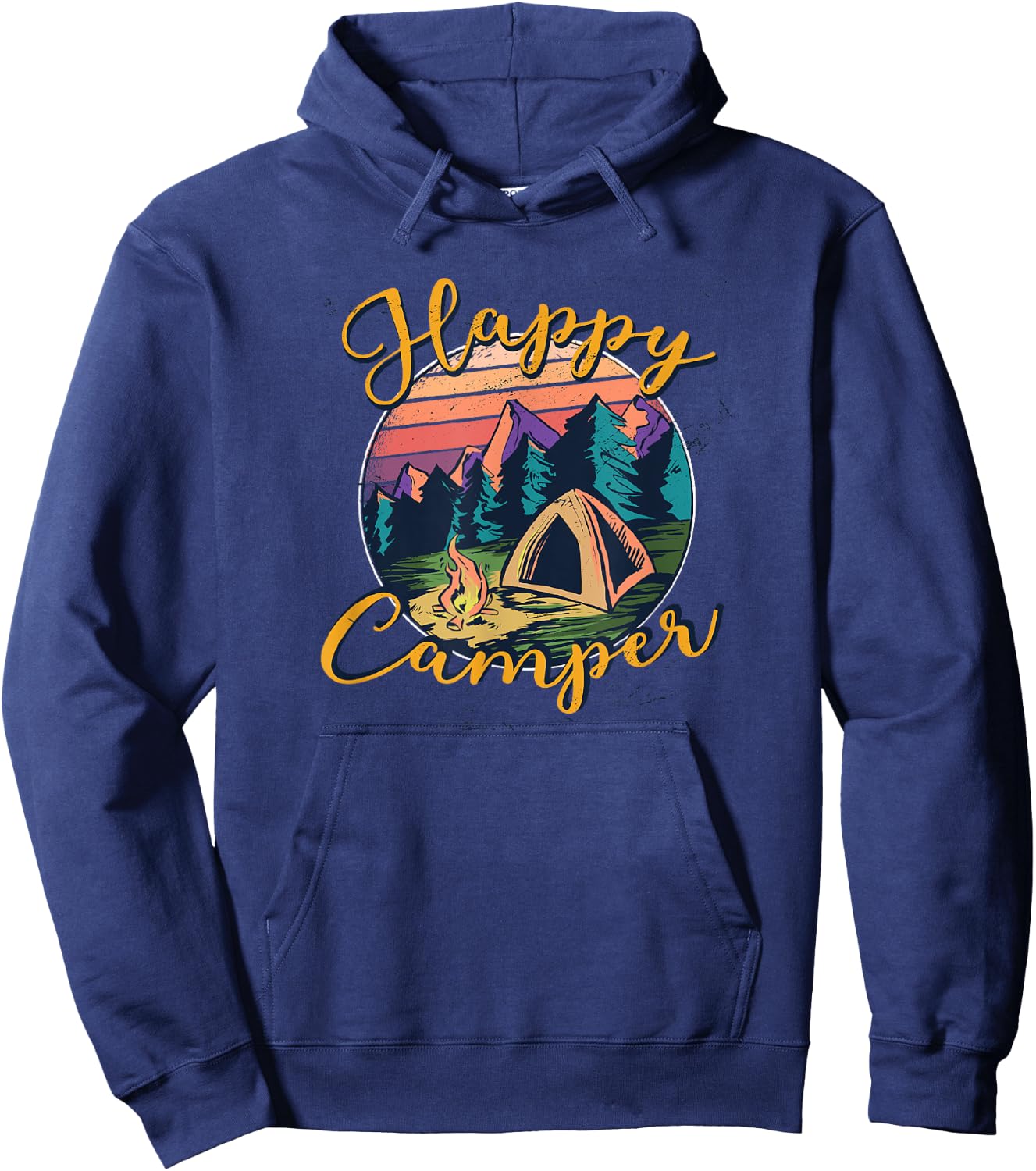 Happy Camper Birthday Party Gift Camping Fan Kids Women Men Hoodie - Hoodie | Navy