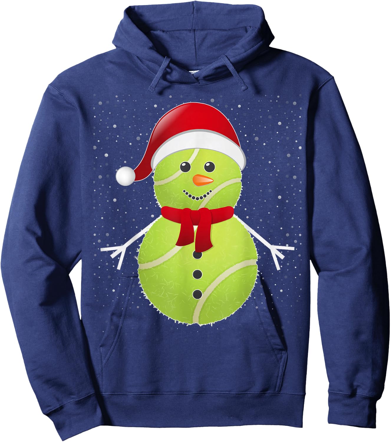 Tennis Ball Snowman Santa Hoodie - Hoodie | Navy