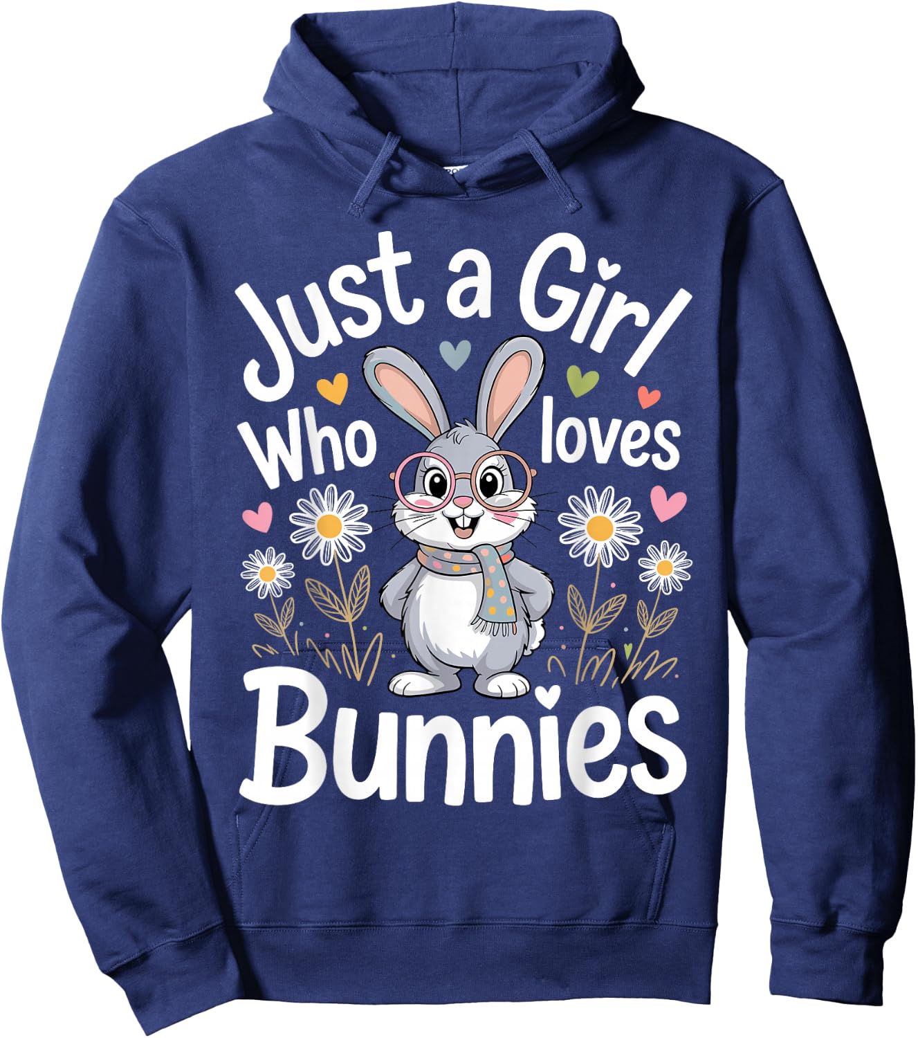 Bunny Art Girls Mom Rabbit Hare Easter Bunny Hoodie - Hoodie | Navy