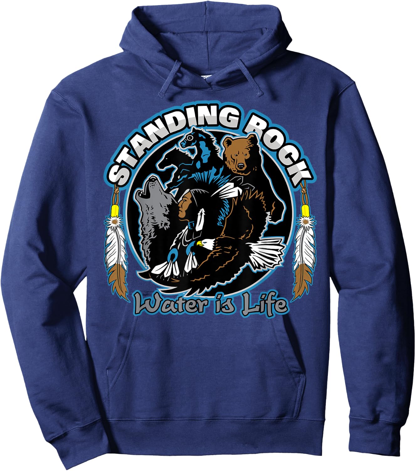 Standing Rock Water is Life No DAPL All Life Hoodie - Hoodie | Navy
