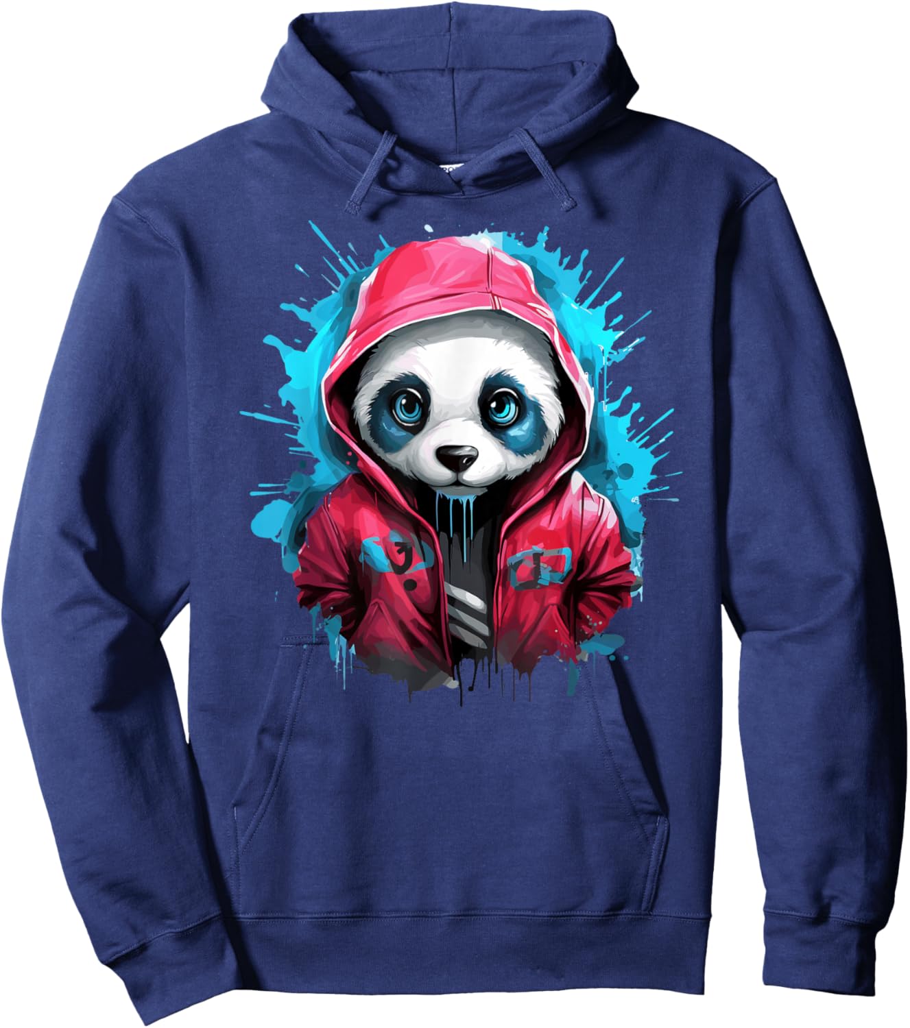 Cool Panda Street Style Vibes Hoodie - Hoodie | Navy