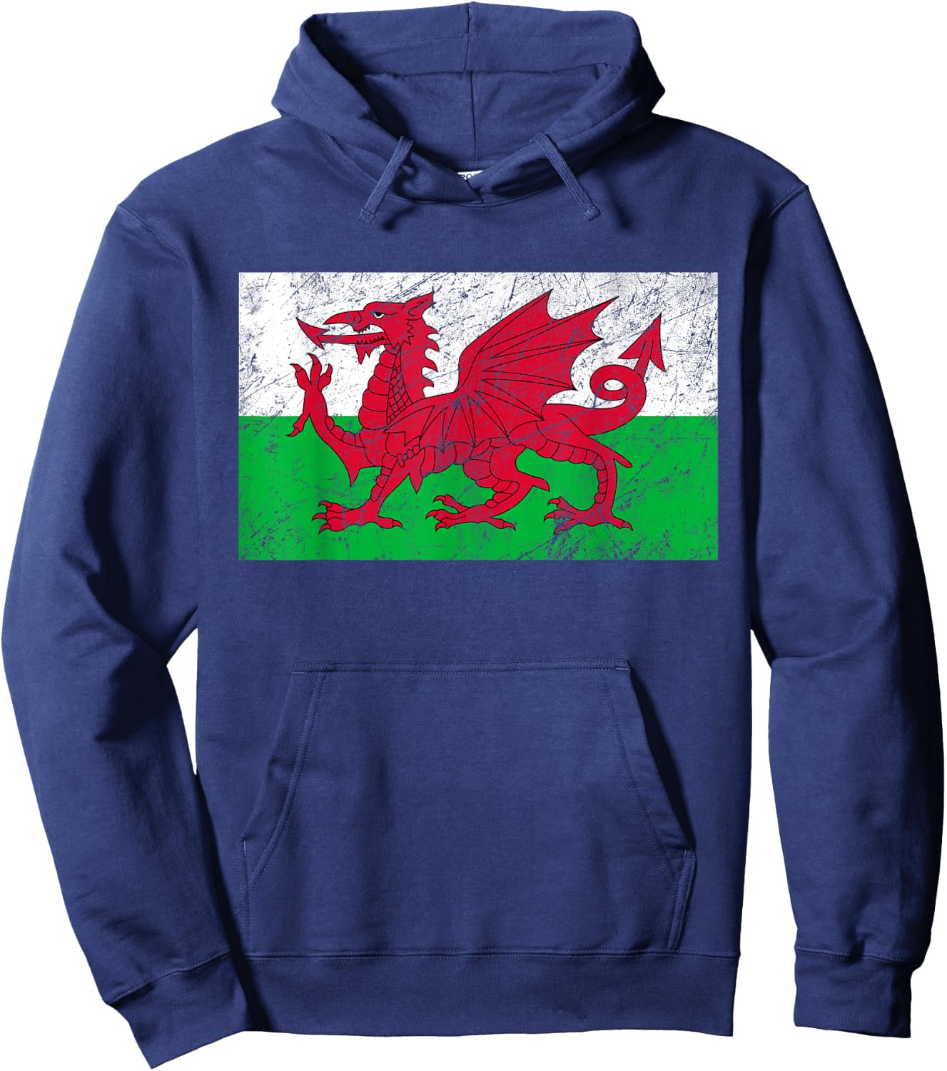 Wales Dragon Flag Welsh Retro Cymru Medieval Hoodie - Hoodie | Navy