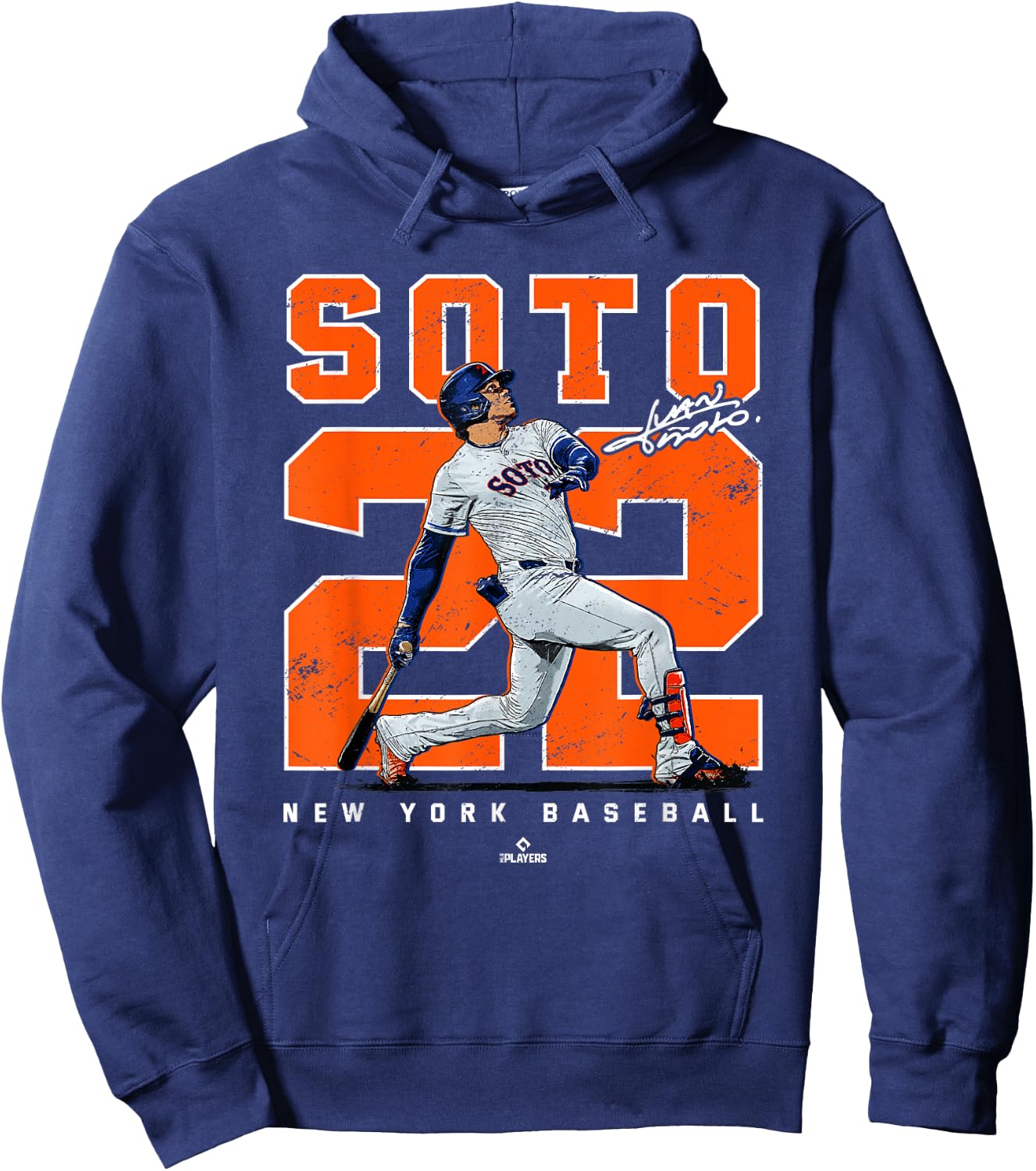 Number & Portrait Juan Soto New York Baseball MLBPA Hoodie - Hoodie | Navy