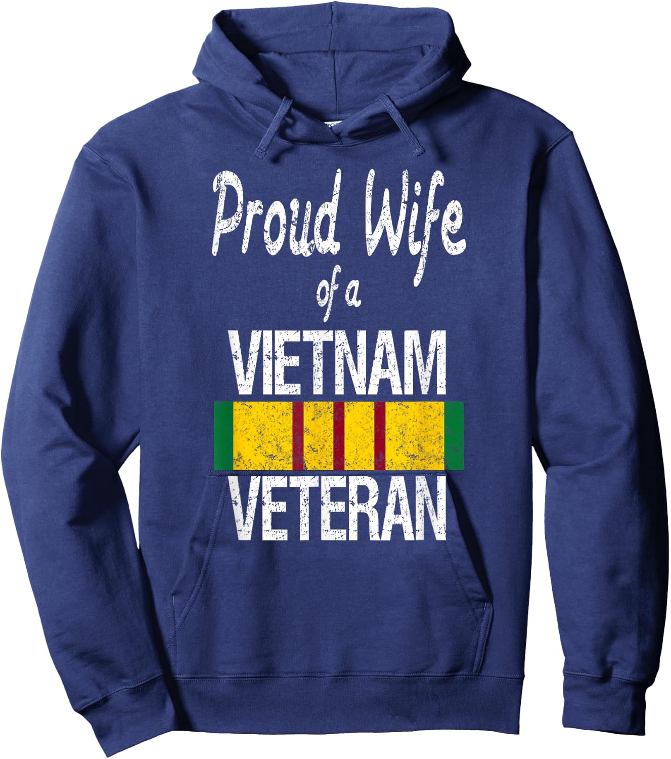 Proud Wife of a Vietnam Veteran Service Badge US Military Hoodie - Hoodie | Navy