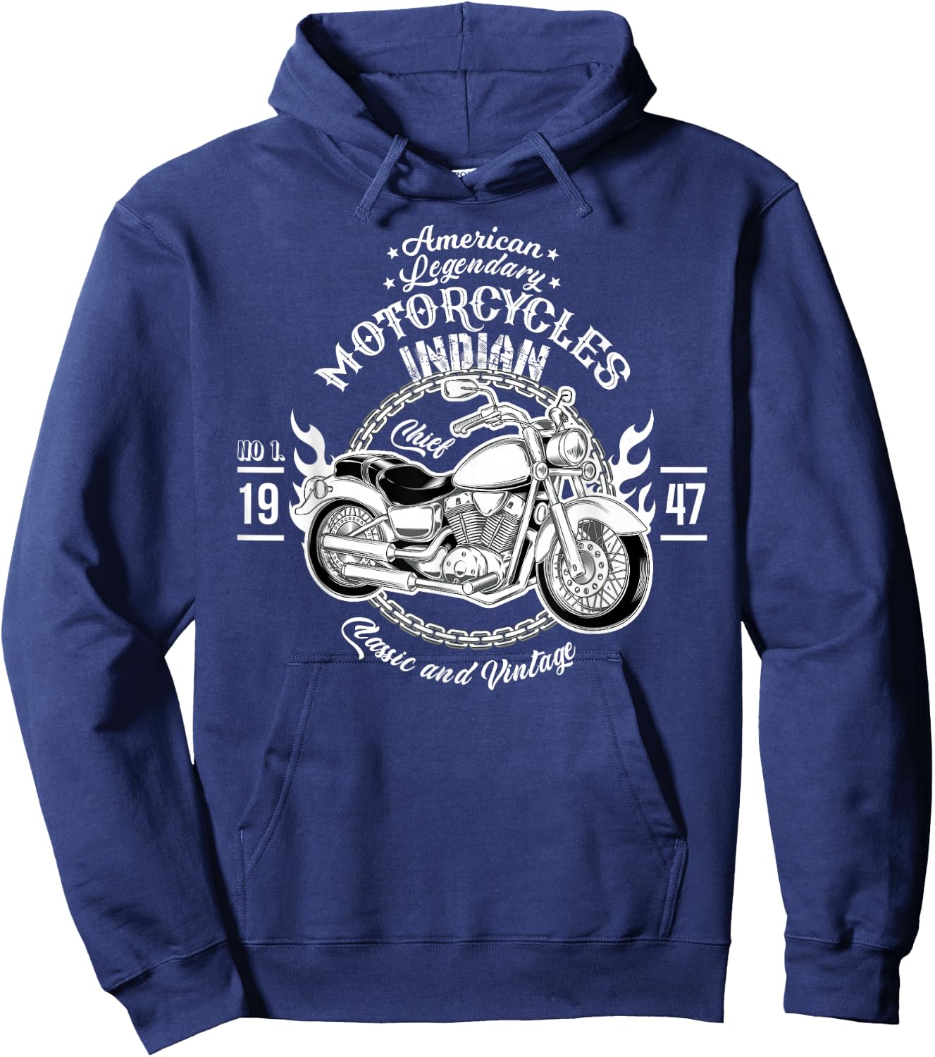 American Motorcycle Indian Bikers Vintage Retro Riders Gift Hoodie - Hoodie | Navy