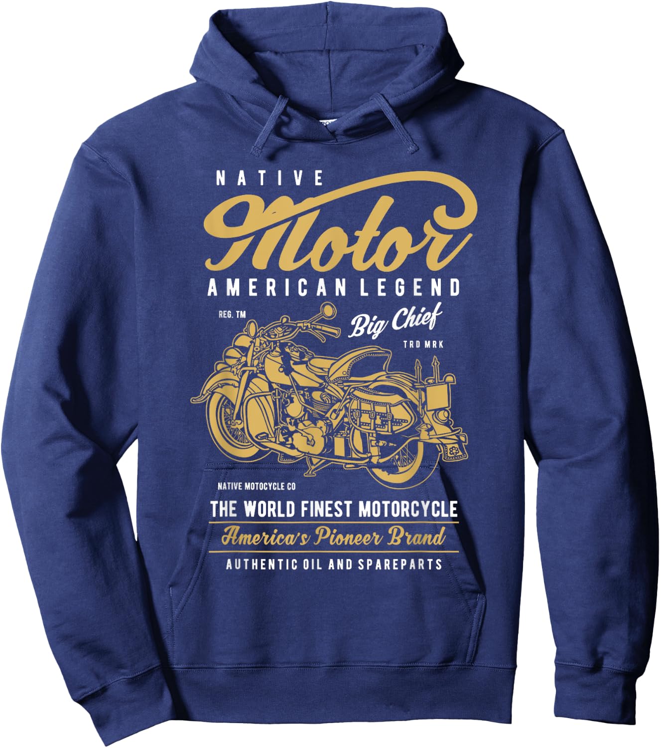 Retro Vintage American Motorcycle Indian for Old Biker Gifts Hoodie - Hoodie | Navy