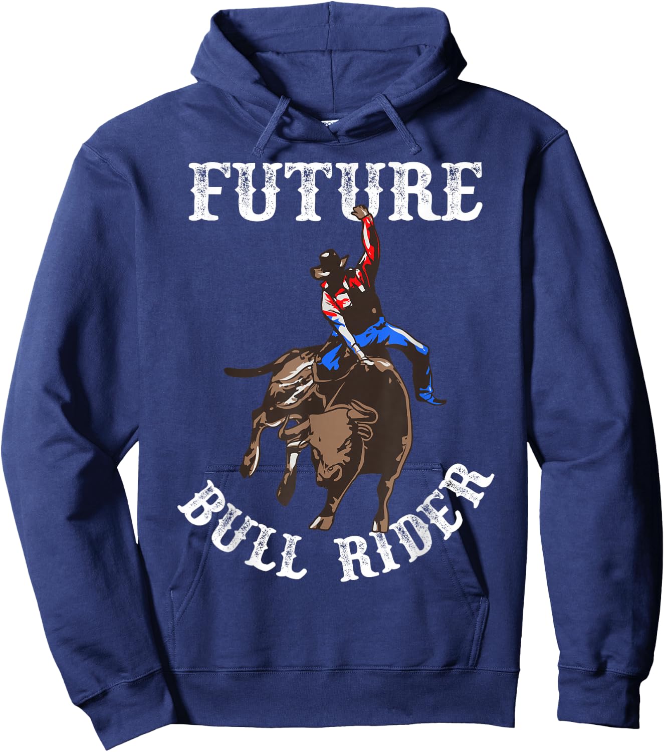 Rodeo Future Bull Rider Bull Riding Mechanical Boys Kids Small Hoodie - Hoodie | Navy